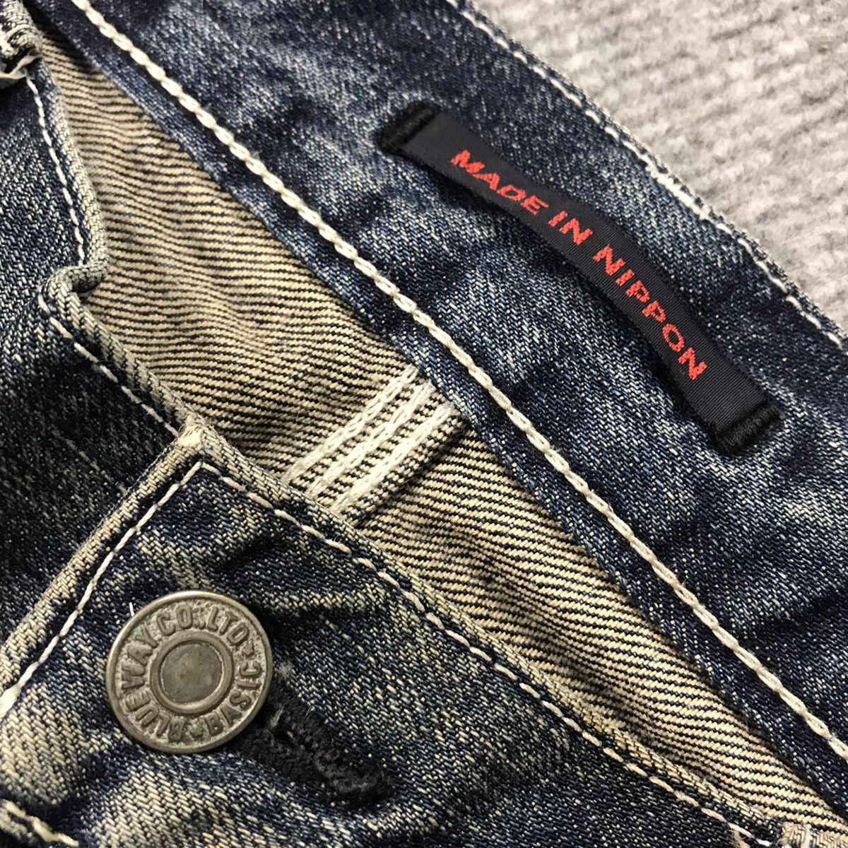 Japanese Brand × Le Grande Bleu (L.G.B.) BLUE WAY DRAK DENIM DISTRESSED DENIM PANTS Size US 32 / EU 48 - 12 Thumbnail