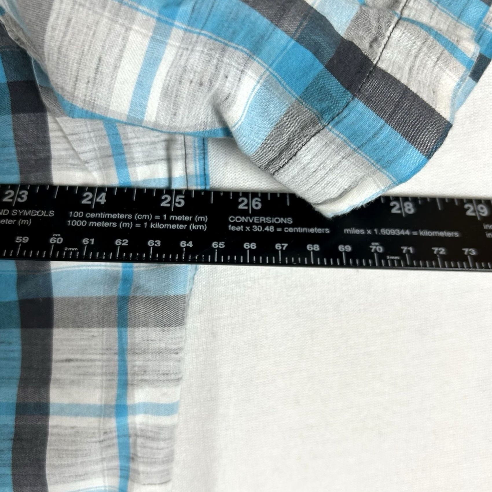 Prana Prana Short Sleeve Button Up Shirt Mens XL Blue Plaid Lightweight Casual Relaxed Size US XL / EU 56 / 4 - 6 Thumbnail