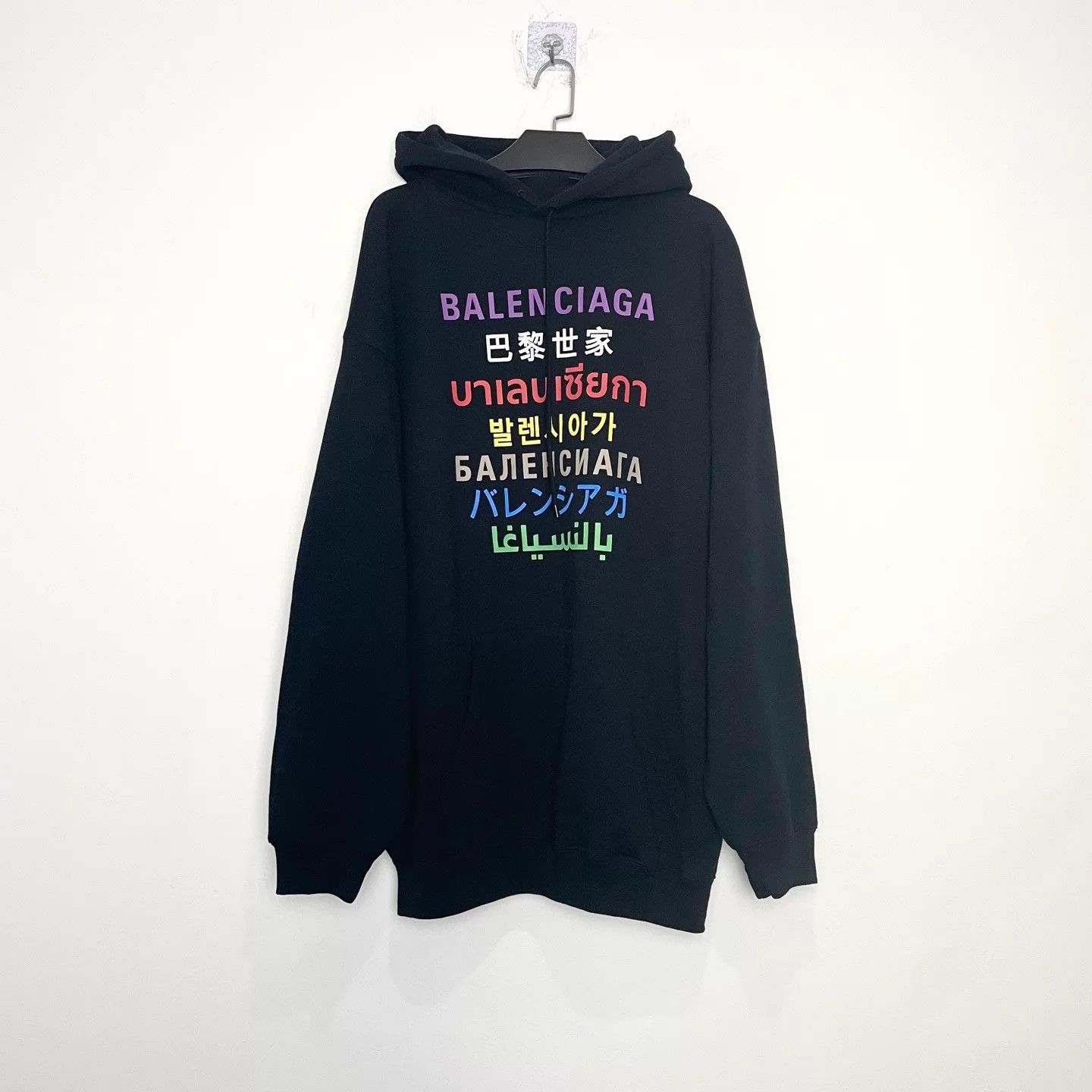 Balenciaga Balenciaga 7-Lingual Multicolor Letter Hoodie L Size L / US 10 / IT 46 - 1 Thumbnail