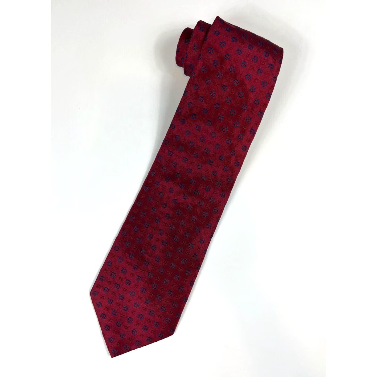 Brooks Brothers Brooks Brothers Silk Tie Geometric Foulard Handmade in Italy Men’s 57"-60" 4" Wide Red Silk Tie Designer Preppy American Mens Size ONE SIZE - 2 Thumbnail