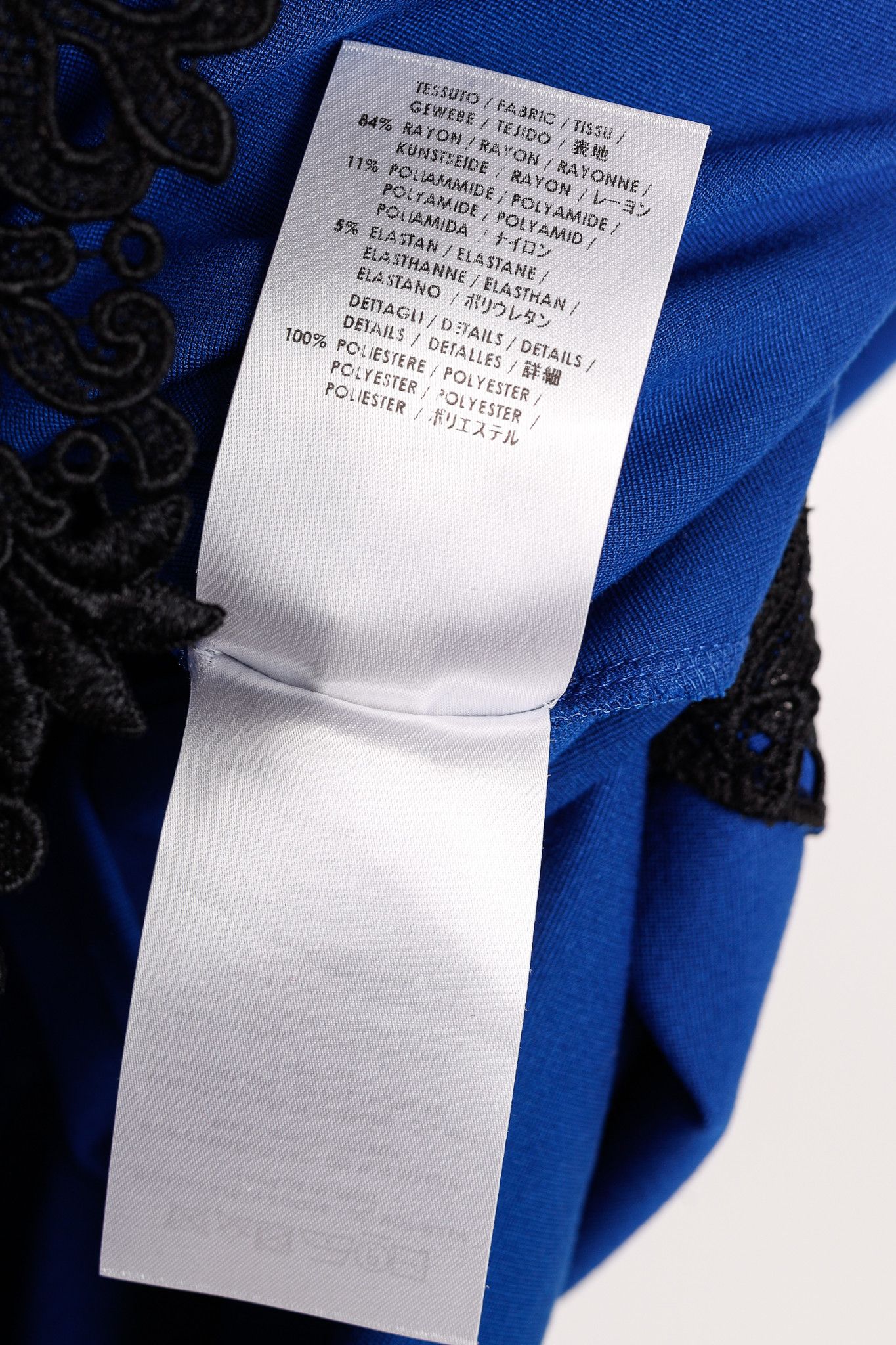 Stella McCartney Stella McCartney Blue Jersey Lace-Hem Dress Size L / US 10 / IT 46 - 10 Thumbnail
