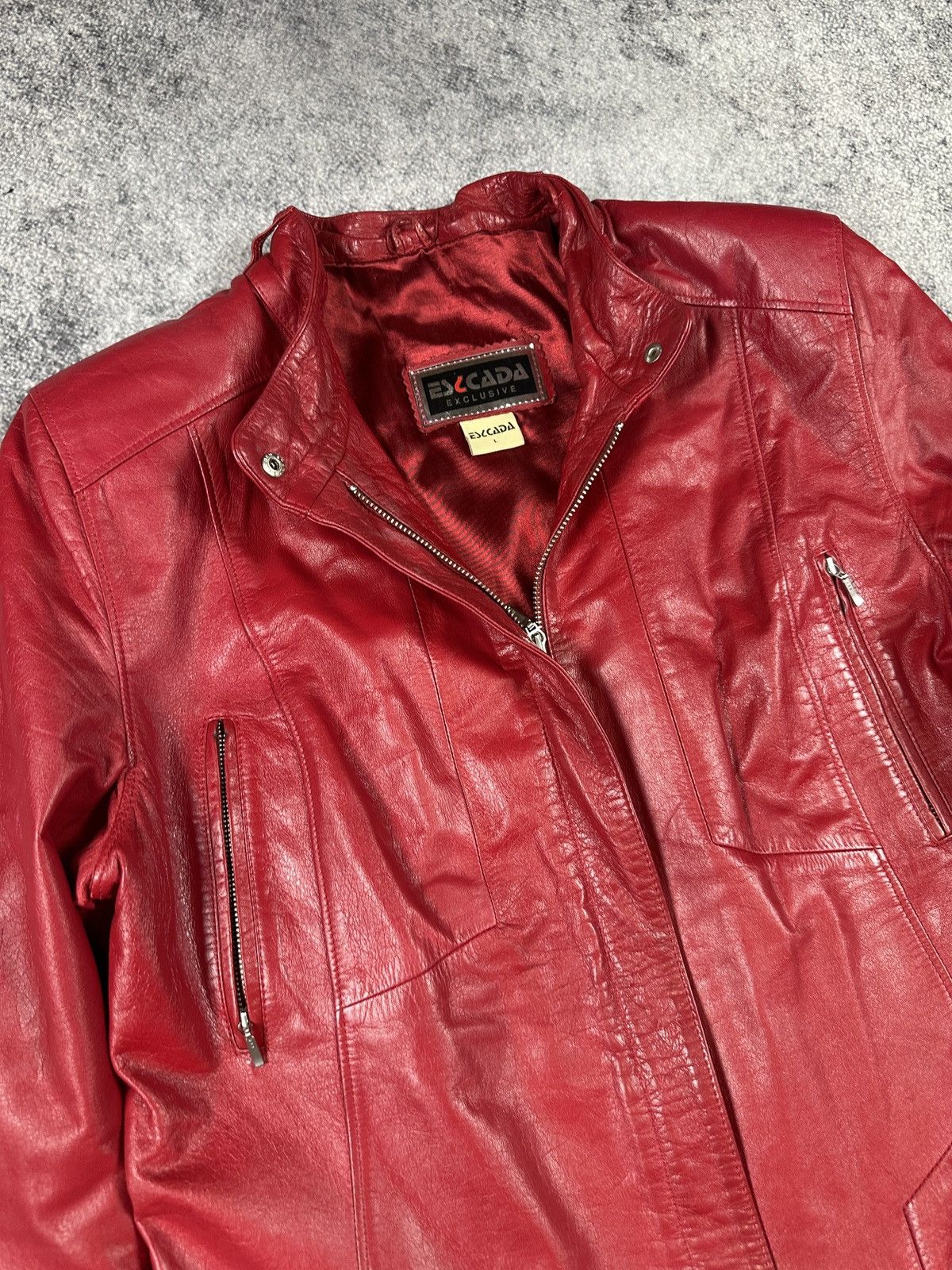 Escada Y2k Vintage Escada Red Leather Coat Jacket Opium Vamp Style Size M / US 6-8 / IT 42-44 - 5 Thumbnail