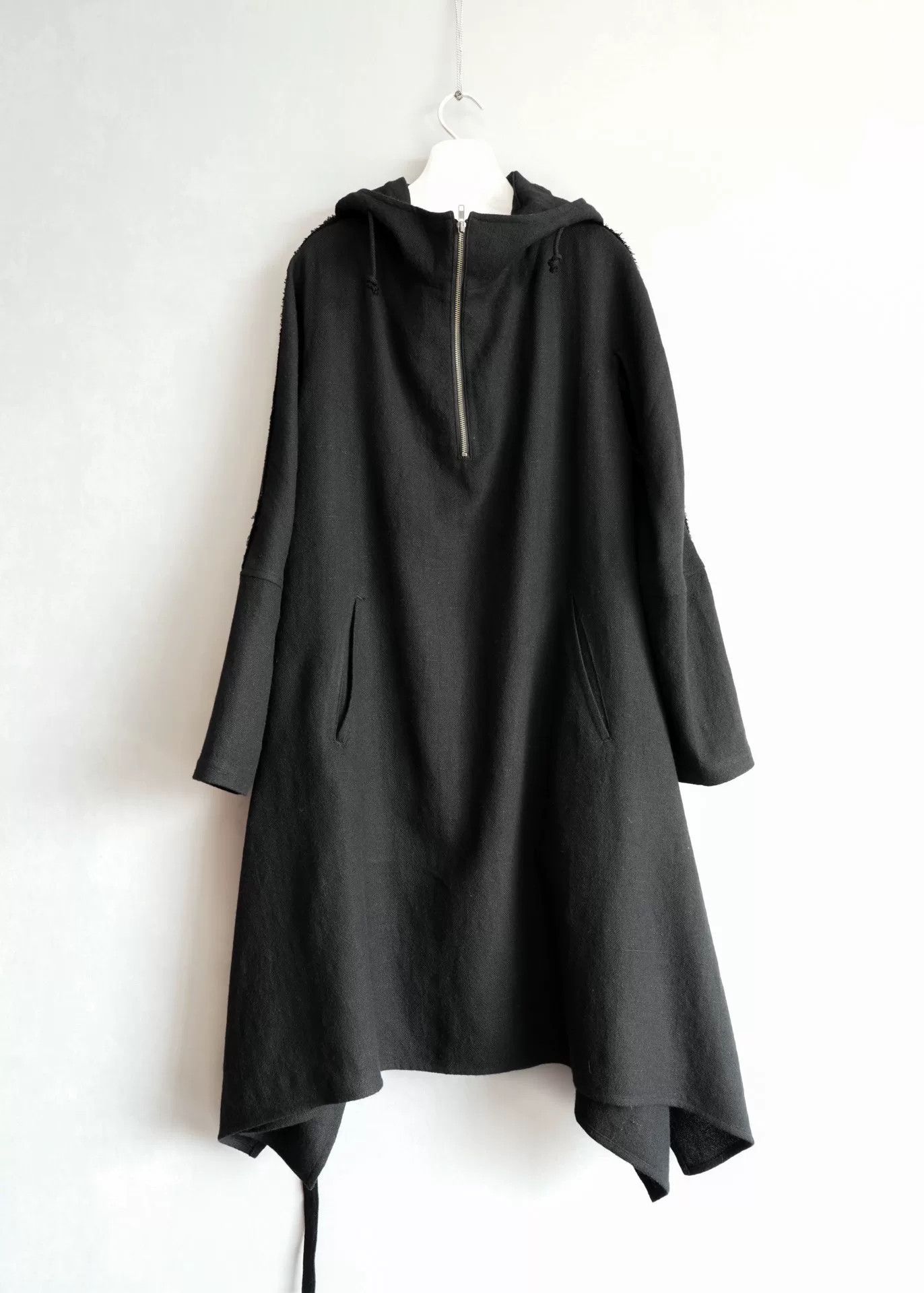 Yohji Yamamoto Yohji Yamamoto Black Hooded Coat Size S / US 4 / IT 40 - 1 Thumbnail