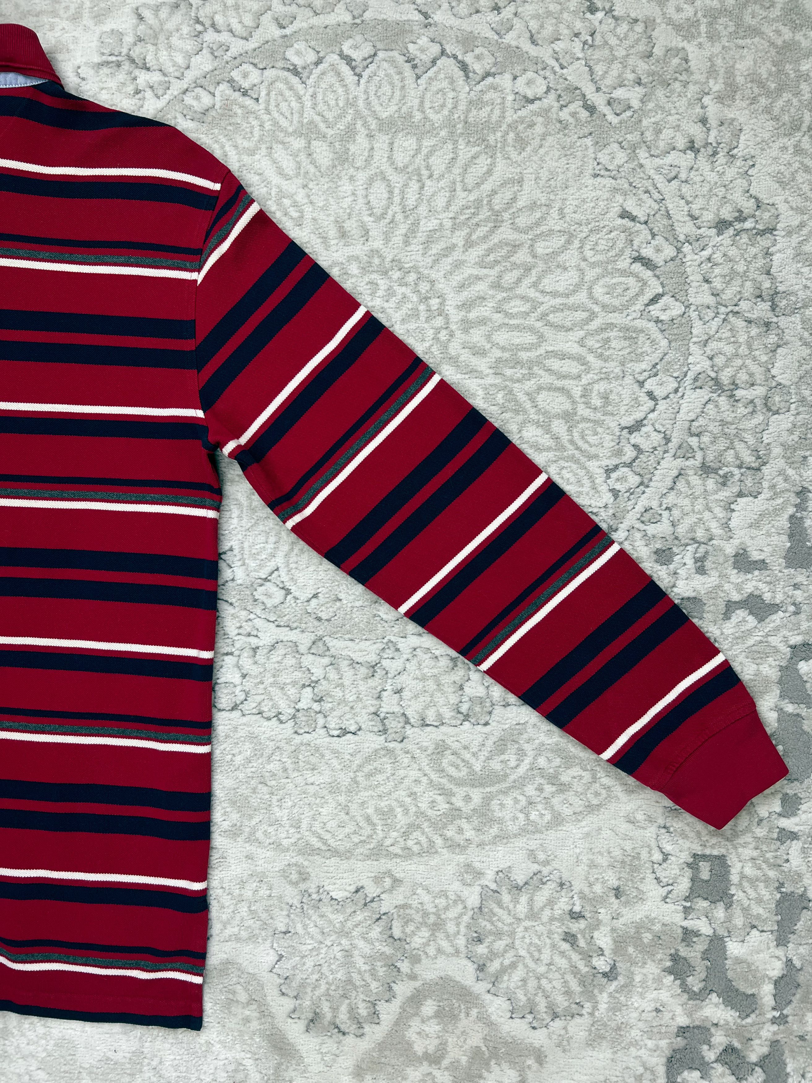 Tommy Hilfiger Tommy Hilfiger Y2K Striped Rugby Polo Shirt Long Sleeve Red Size US L / EU 52-54 / 3 - 9 Thumbnail