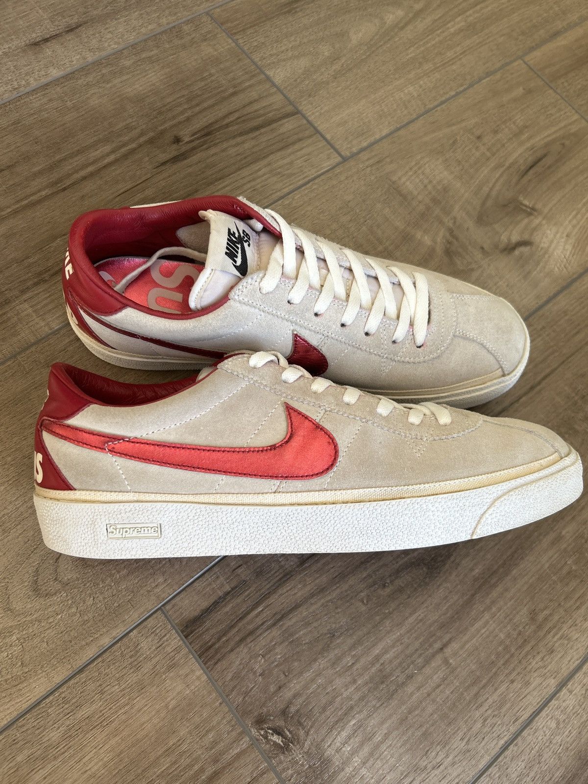 Nike × Supreme Nike Supreme Bruin Low Red 2009 Size US 10 / EU 43 - 1 Thumbnail