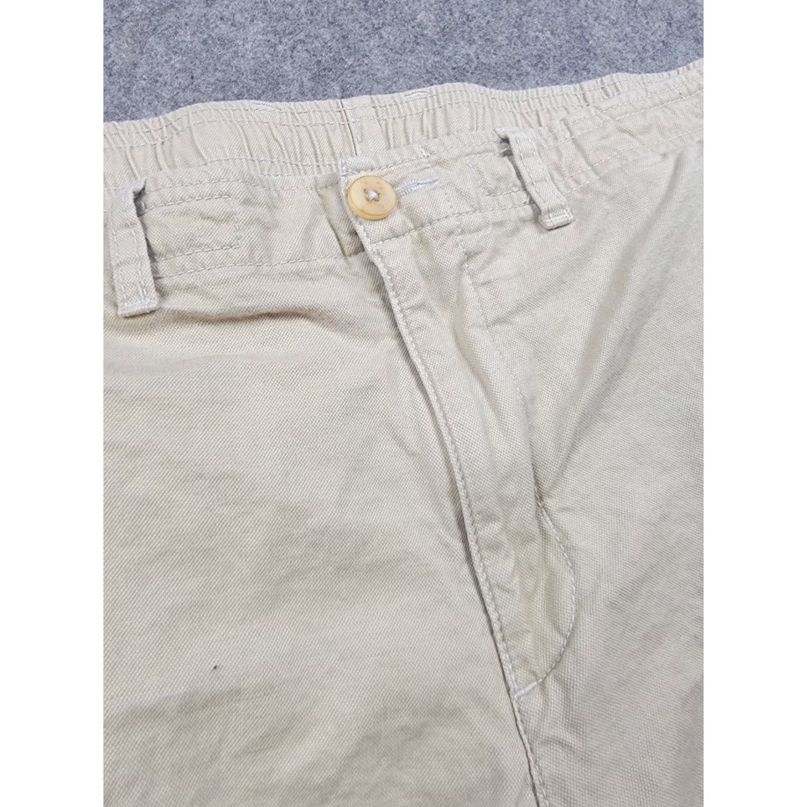 Tommy Bahama Tommy Bahama Shorts Mens XL Brown 9.5'' Inseam Linen Plend Casual Beach Vacation Bermuda Flat Front Pockets Drawstring Logo Zip Machine Washable Size US 36 / EU 52 - 4 Thumbnail