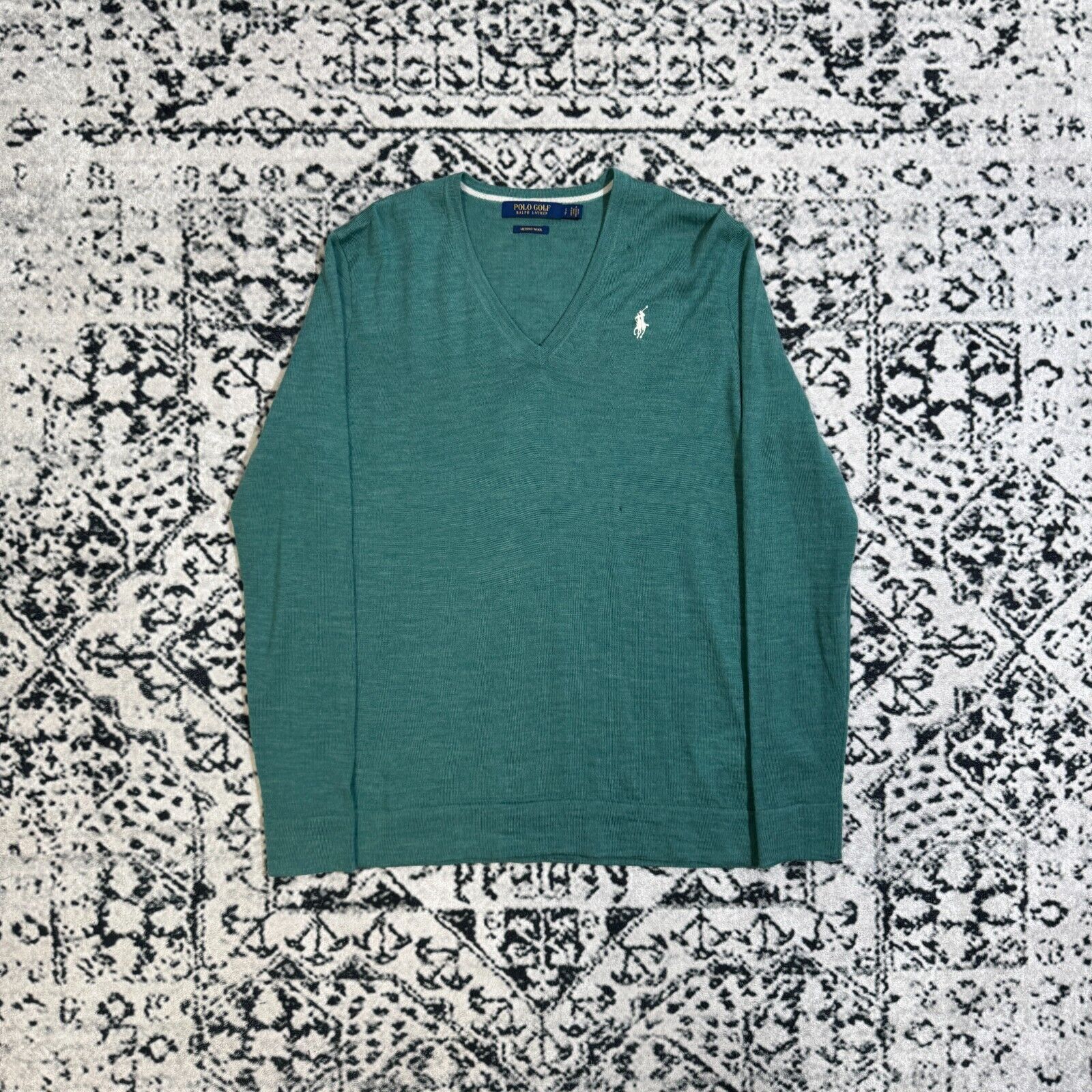 Ralph Lauren × Vintage Vintage Polo Ralph Lauren Unisex Turquoise Sweater Size S V Size US S / EU 44-46 / 1 - 1 Thumbnail