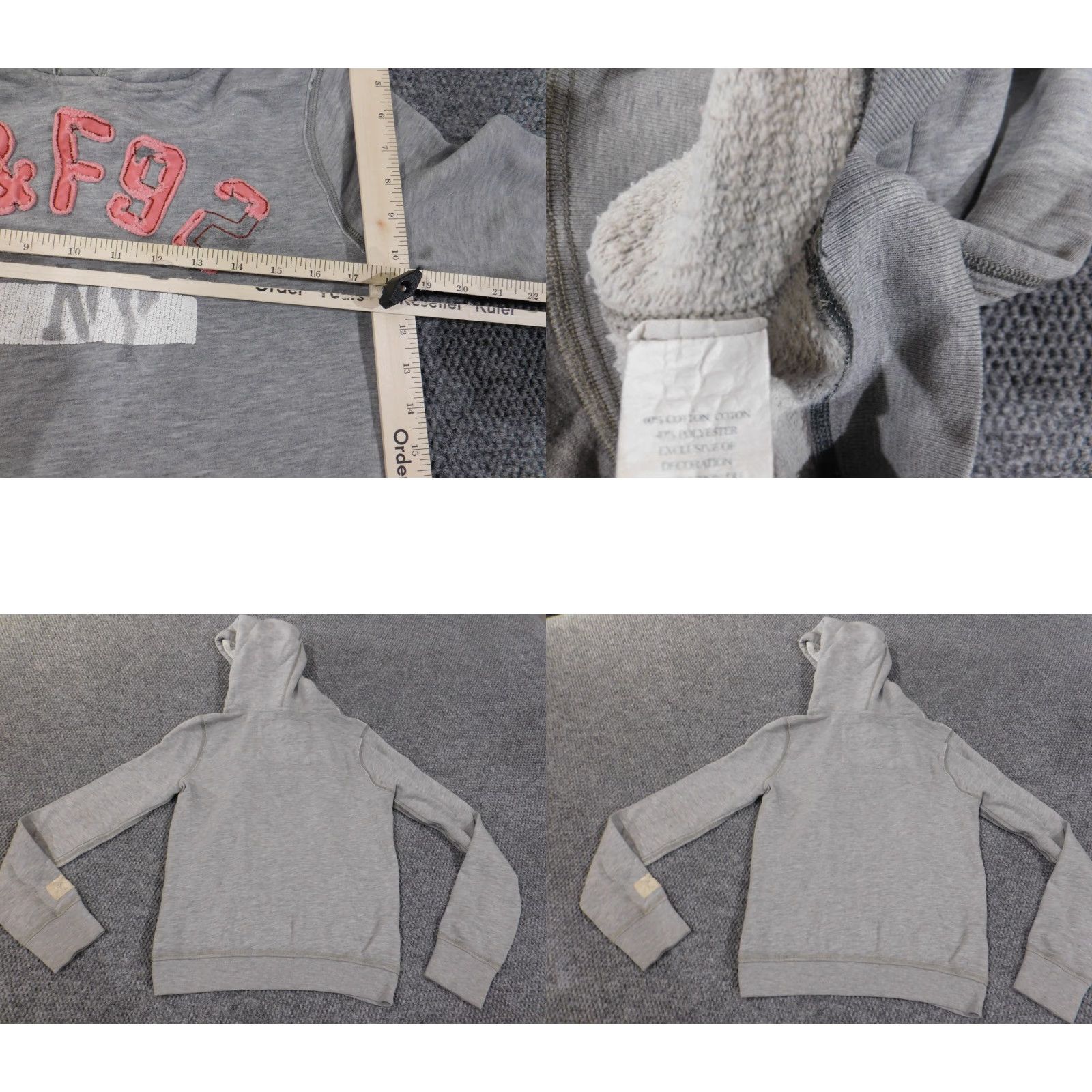 Abercrombie & Fitch VINTAGE Abercrombie & Fitch Hoodie Women Large Pullover Gray Embroidered Logo Size L / US 10 / IT 46 - 8 Thumbnail