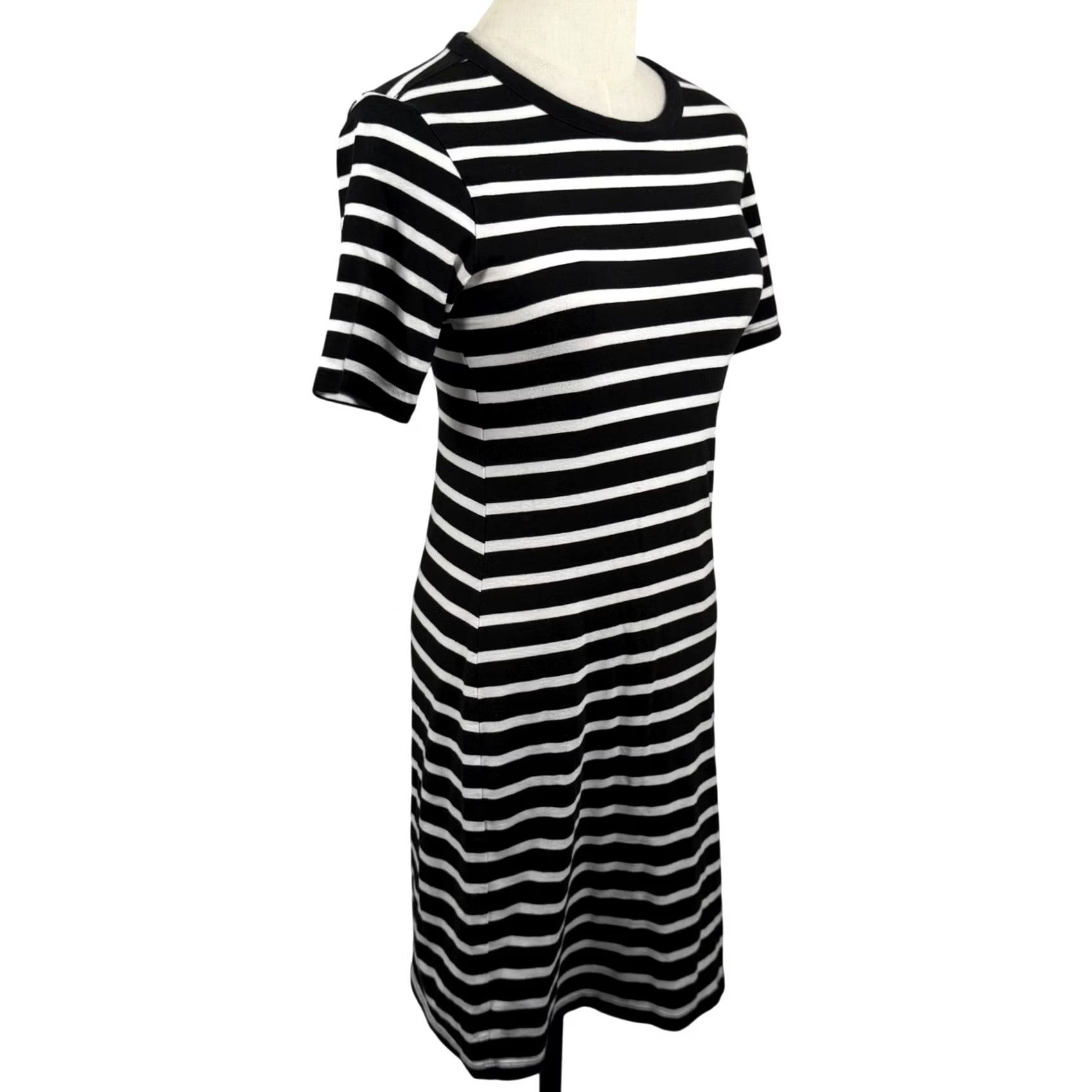 Old Navy Old Navy XS T Shirt Dress Black White Striped Cotton Modal Stretch Size XS / US 0-2 / IT 36-38 - 3 Thumbnail