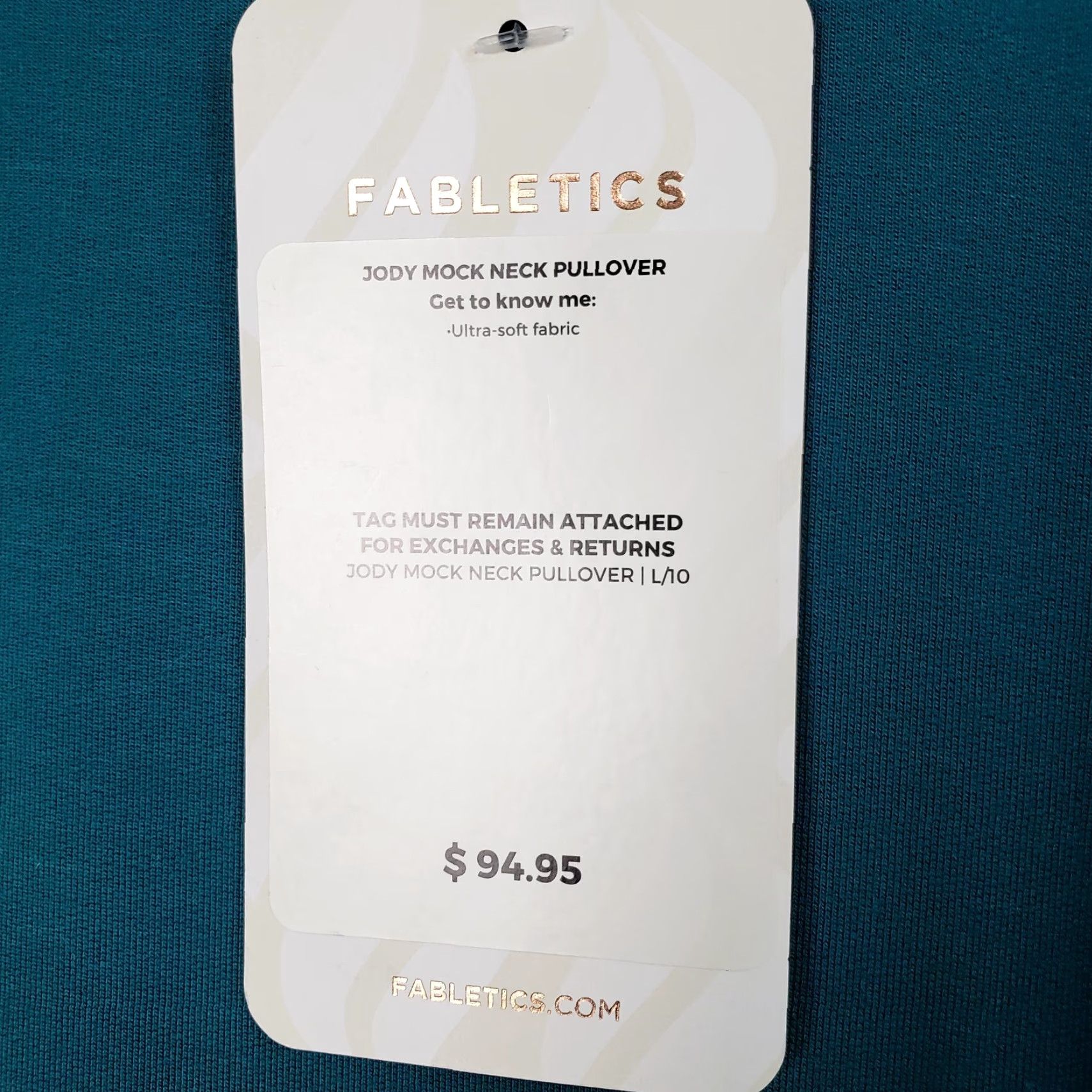 Fabletics Fabletics Pullover Jody Mock Neck Long Sleeve Oversized Sz L Teal Blue Womens Size L / US 10 / IT 46 - 6 Thumbnail