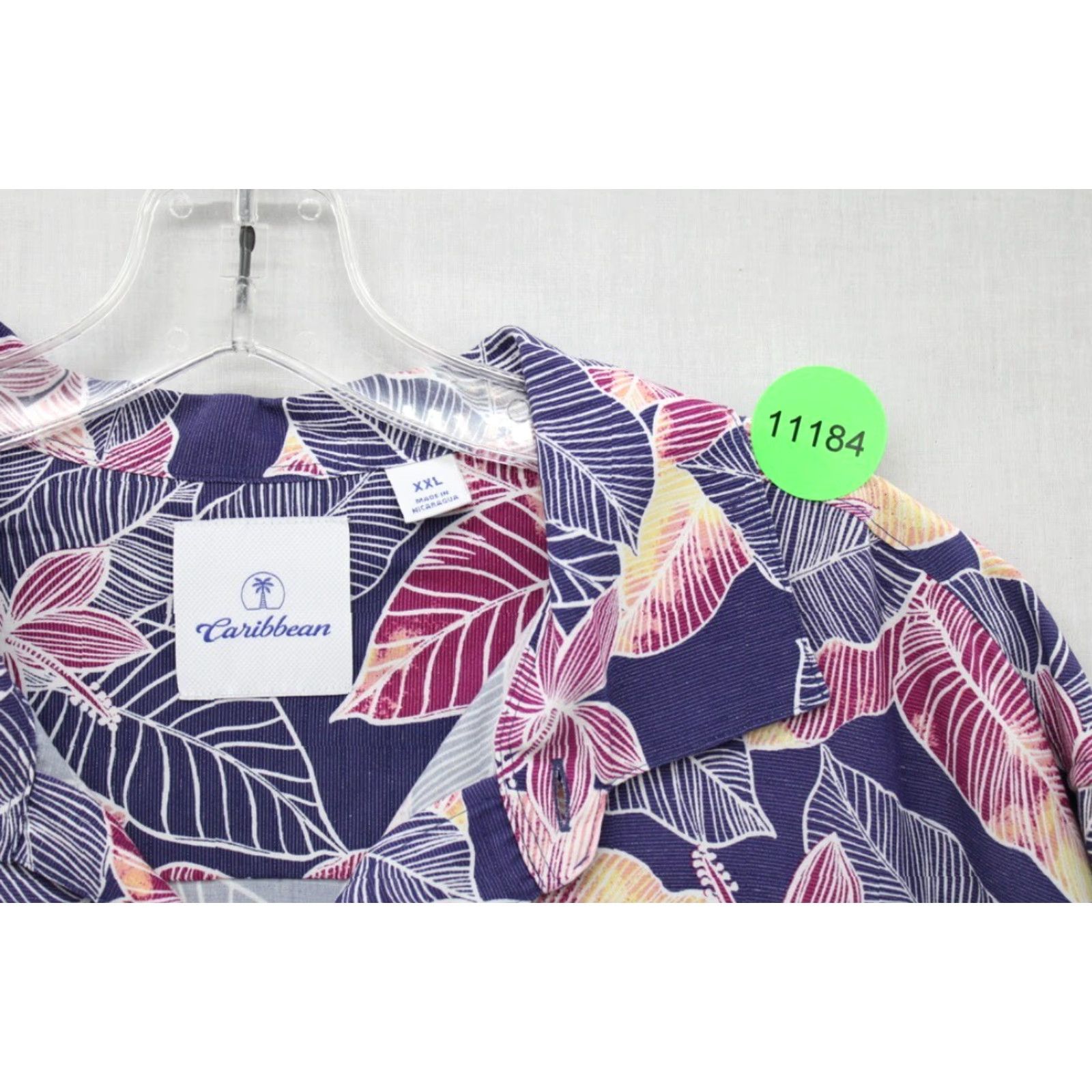Vintage VINTAGE Caribbean Hawaiian Shirt Men XXL Blue Pink Hibiscus Floral Print Flowers Leaves Size US XXL / EU 58 / 5 - 7 Thumbnail