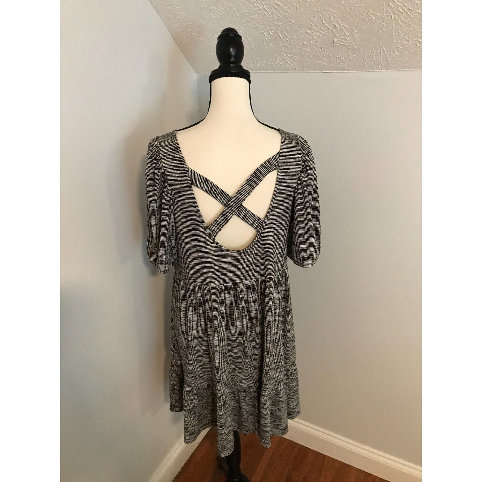 Anthropologie Anthropologie Daily Practice Flounced Space-Dye Mini Dress Size L / US 10 / IT 46 - 3 Thumbnail