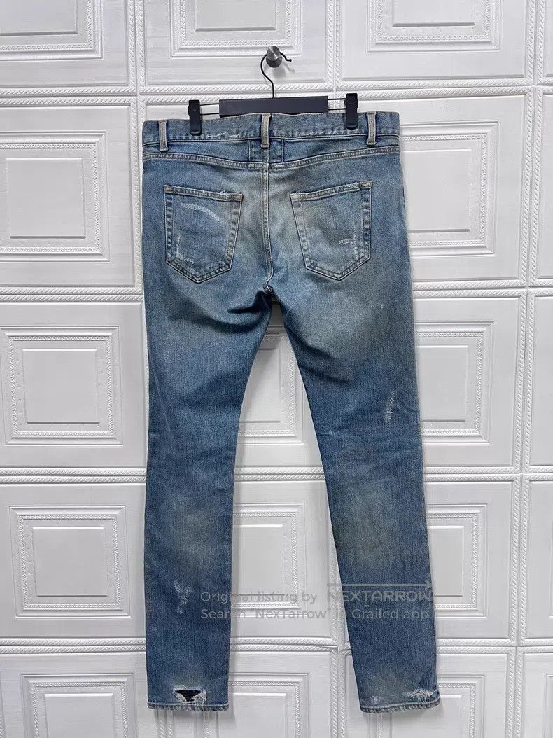 Saint Laurent Paris Saint Laurent Paris Blue Ripped Washed Denim Jeans i Size US 33 - 2 Thumbnail