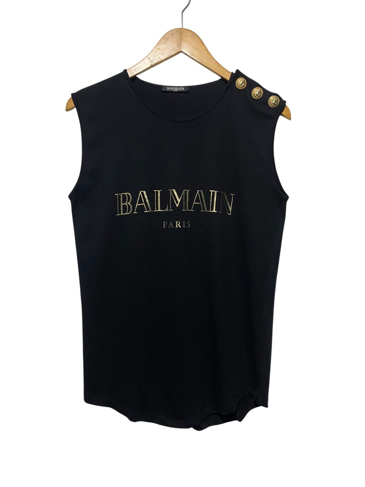 Balmain Balmain iconic gold logo lion button sleeveless tanktop Size S / US 4 / IT 40 - 2 Thumbnail