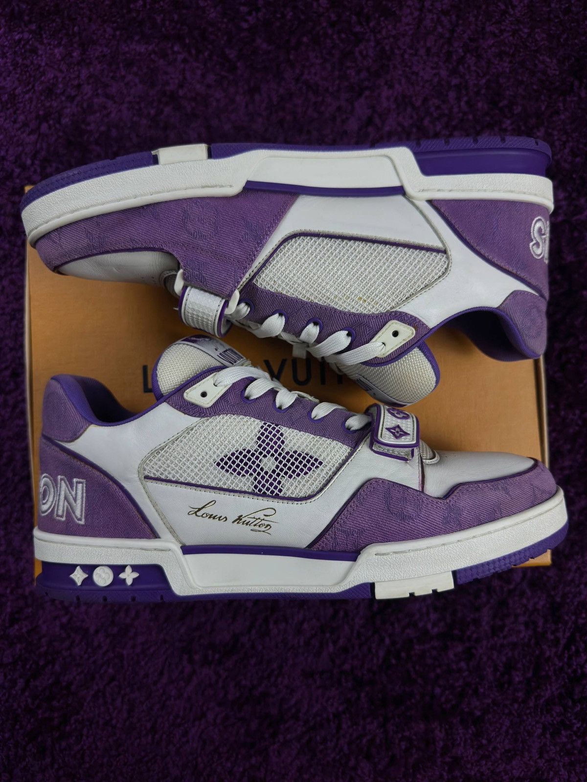 Louis Vuitton Louis Vuitton Trainer Purple/White Size US 10 / EU 43 - 2 Thumbnail