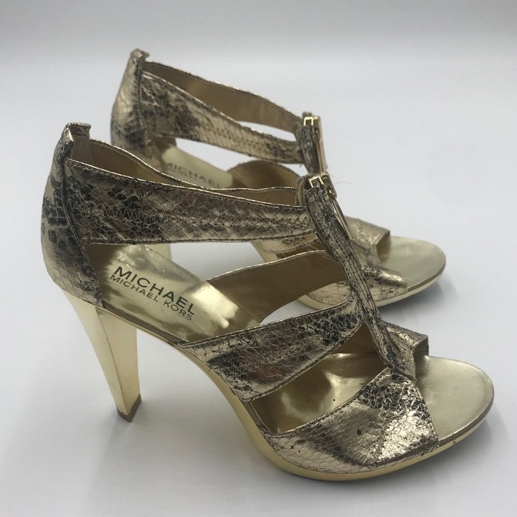 Michael Kors MICHAEL KORS | Berkeley T Strap Snakeskin Heels Size US 6.5 / IT 36.5 - 10 Thumbnail