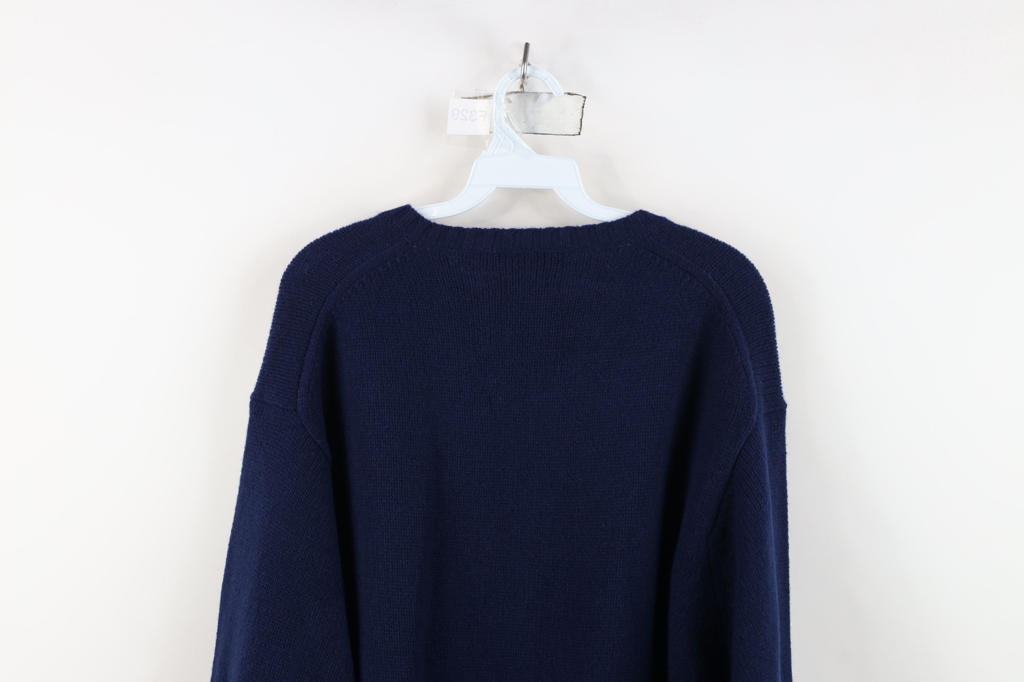 Ralph Lauren Vintage 90s Ralph Lauren Lambswool Knit V-Neck Sweater Blue Size US XL / EU 56 / 4 - 12 Thumbnail