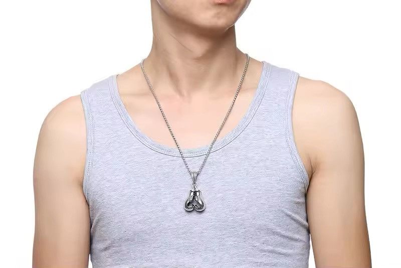 Jewelry Fashionable Double Boxing Gloves Pendant Necklace Size ONE SIZE - 2 Thumbnail