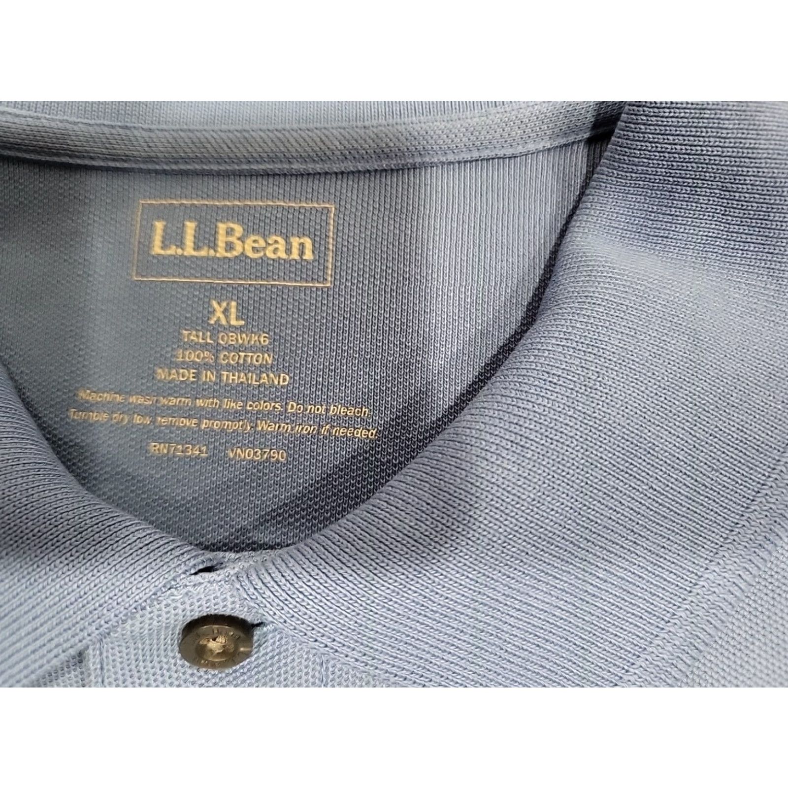Vintage L.L. Bean Polo Shirt Blue XL Regular Men Short Sleeve Cotton 50" Chest 30" Length Polo Shirt Classic Outdoor Preppy Golf Mens Size US XL / EU 56 / 4 - 2 Thumbnail