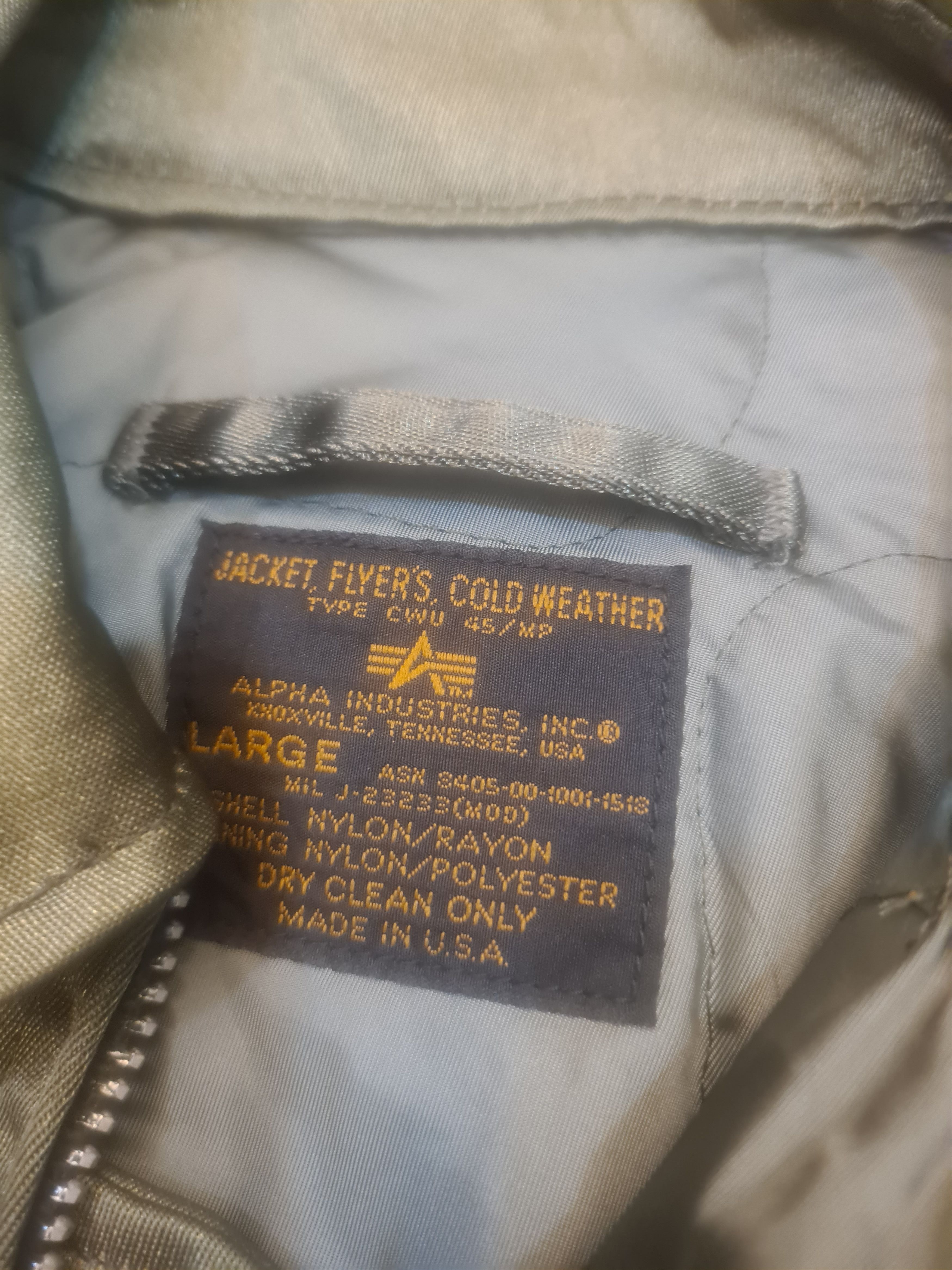 Alpha Industries Alpha industries vintage cwu bomber flight jacket Size US L / EU 52-54 / 3 - 4 Thumbnail