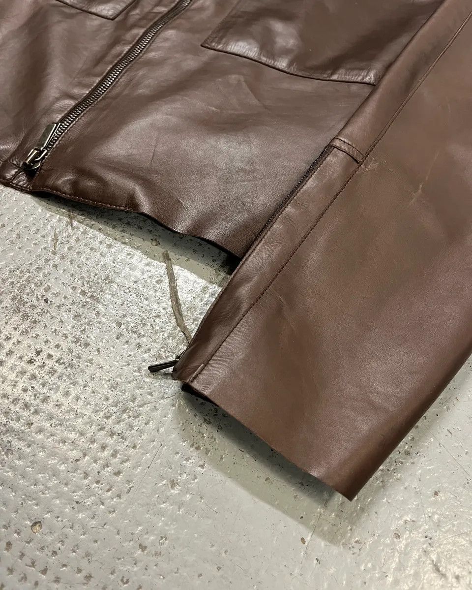 Jil Sander 2010s Jil Sander Brown Leather Minimalist Jacket Size US M / EU 48-50 / 2 - 6 Thumbnail