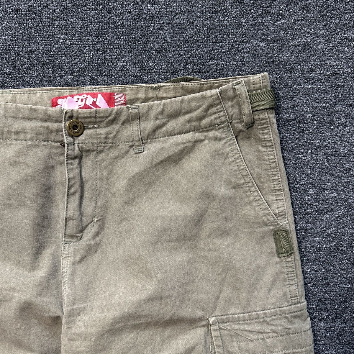 Japanese Brand Kenvelo Girl Wide Flare Olive Cargo Pants Size 26" / US 2 / IT 38 - 5 Thumbnail