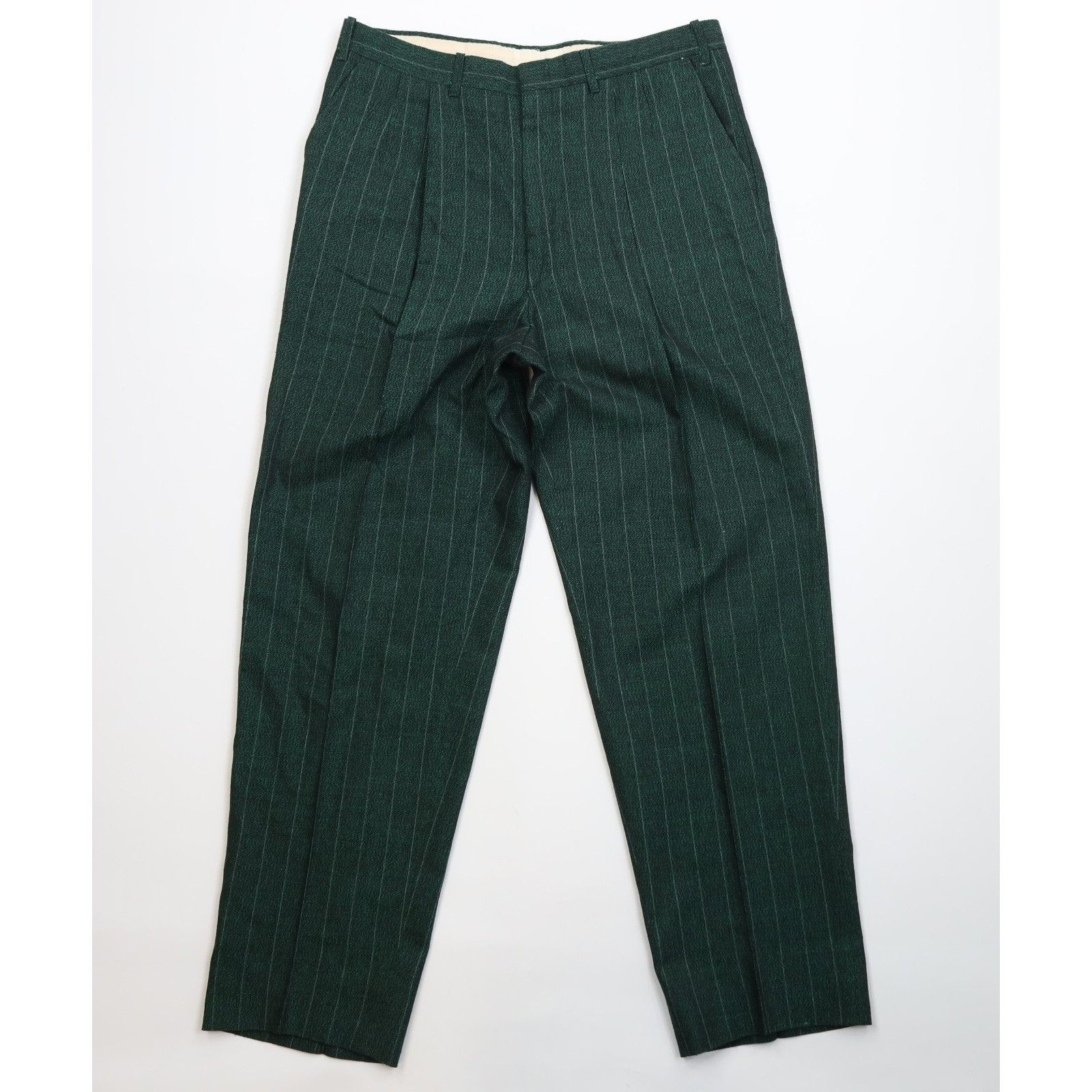 Vintage Vintage 70s 80s 2 Piece Wool Striped Double Breasted Suit Size 44L - 12 Thumbnail