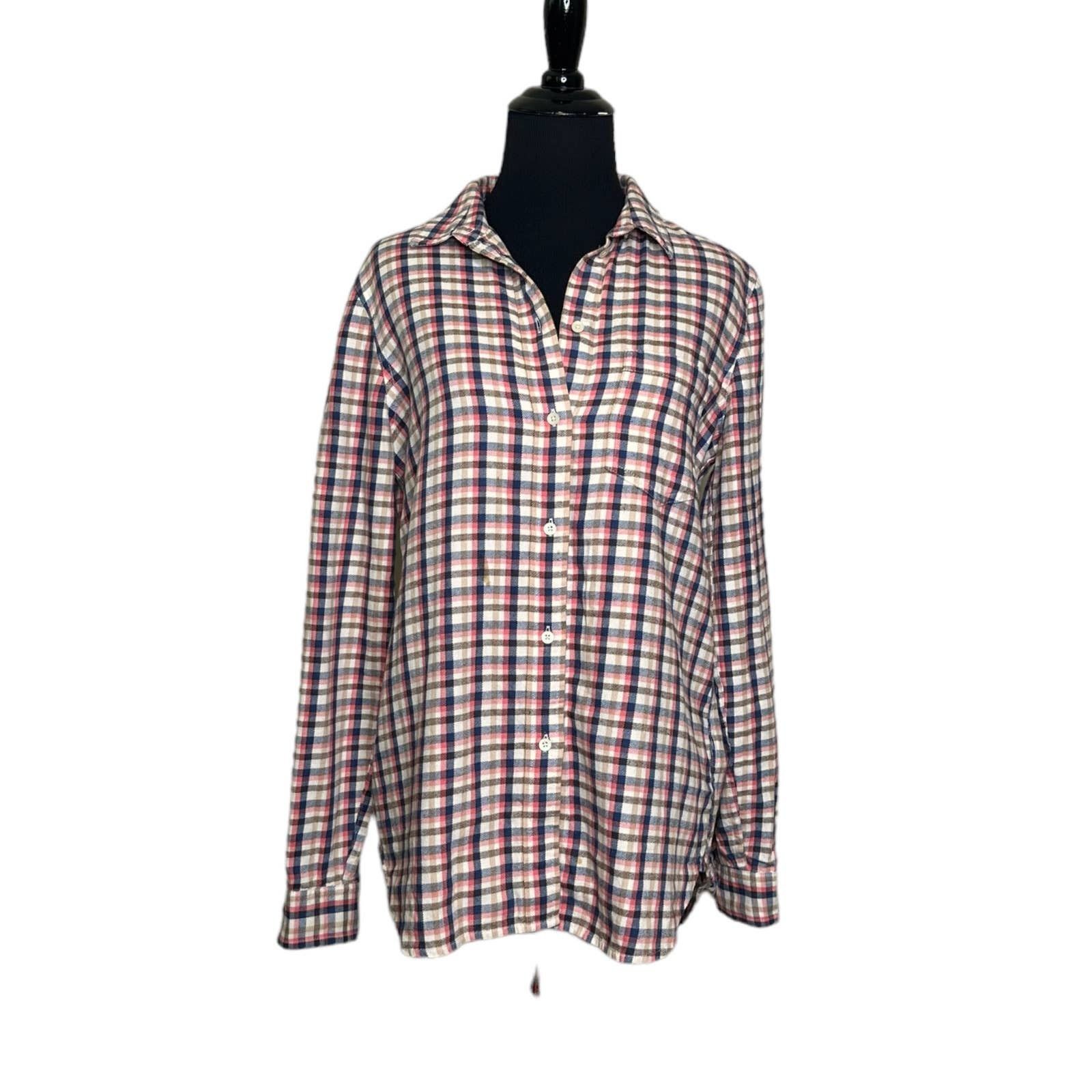 Madewell Madewell plaid long sleeves boyfriend shirt size Small Size S / US 4 / IT 40 - 1 Thumbnail