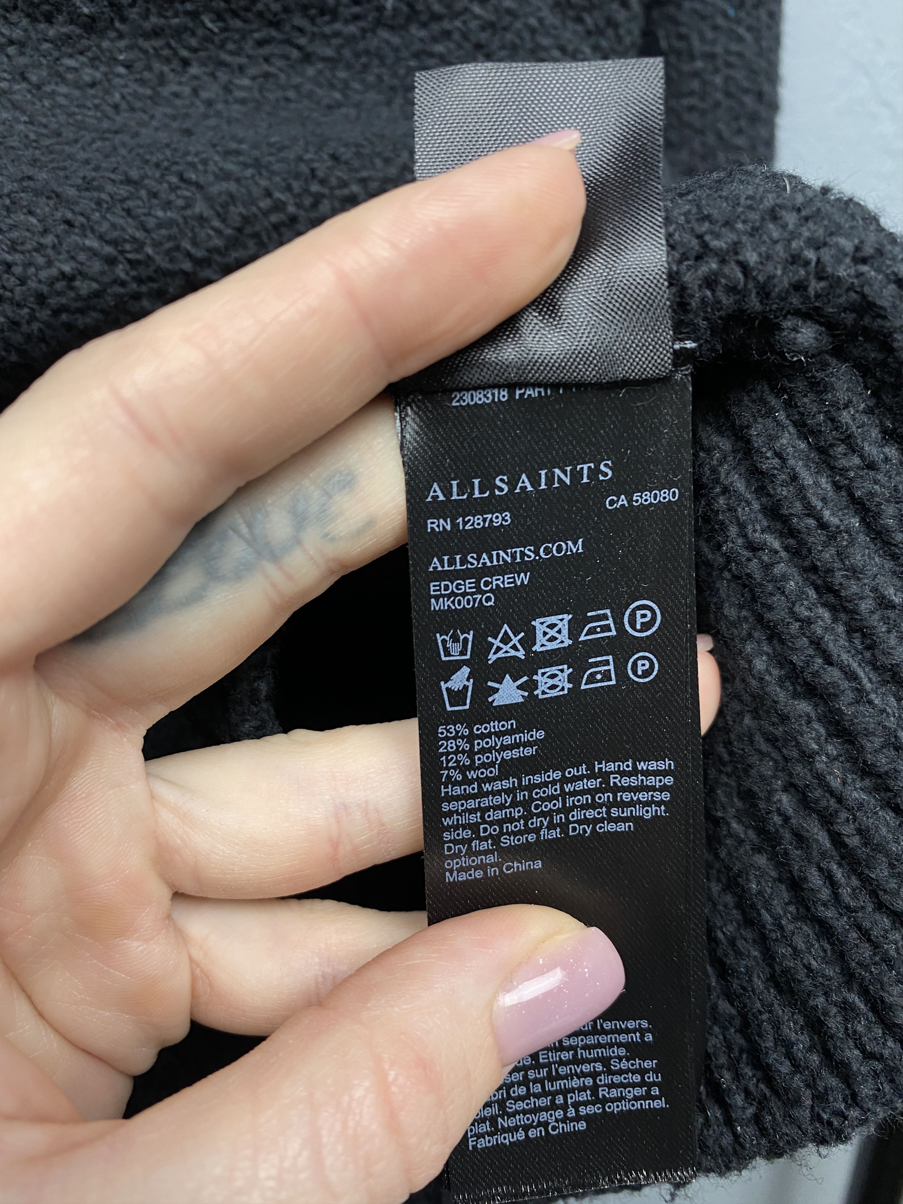 Allsaints Allsaints Mens Edge Crew Neck Knit Oversized Sweater Size US M / EU 48-50 / 2 - 4 Thumbnail