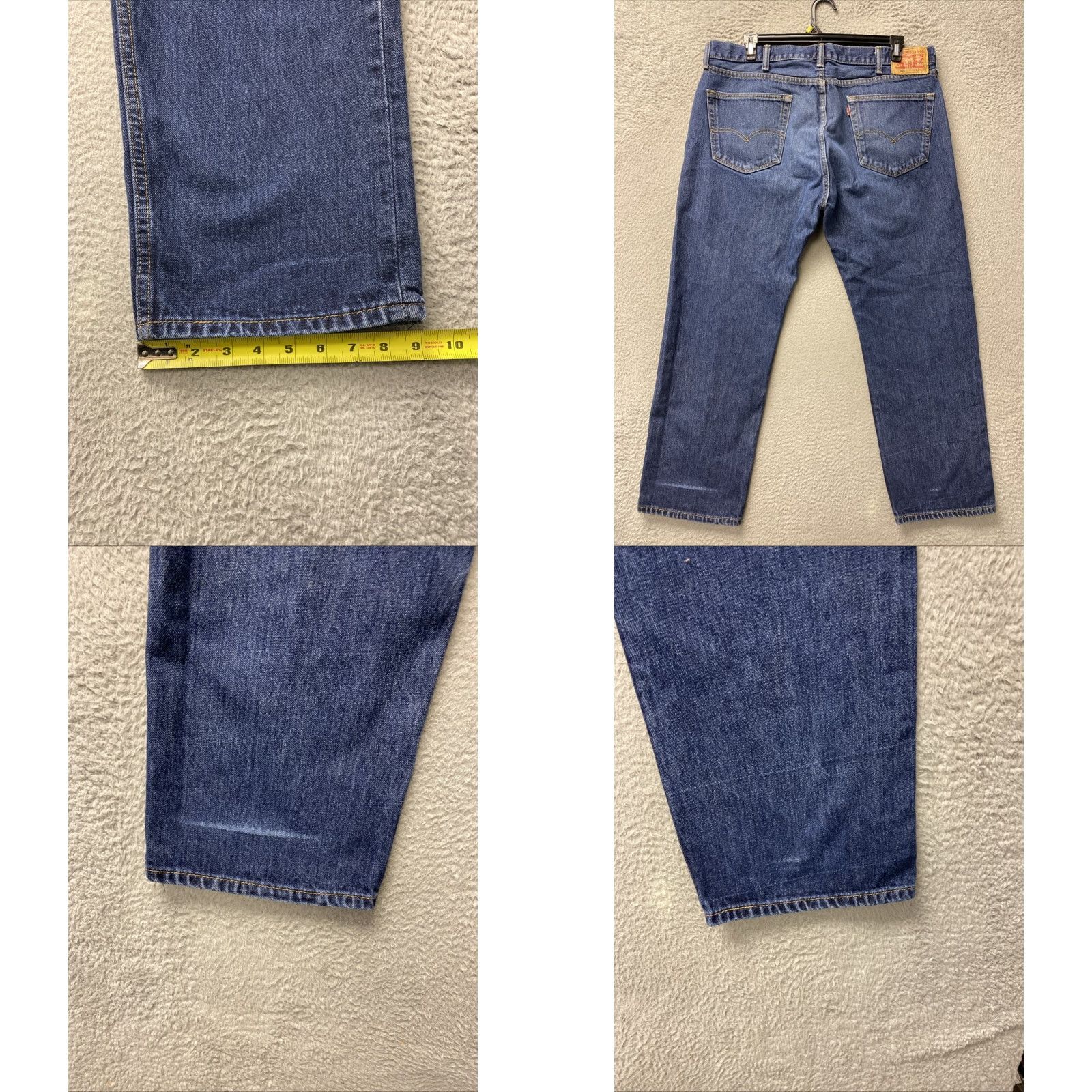 Levi's Levi's 505 Men's Regular Straight Jeans 40x30 Dark Wash Blue Denim Zip Closure 5-Pocket Logo Regular Rise Inseam 30” Mens Size US 40 / EU 56 - 8 Thumbnail