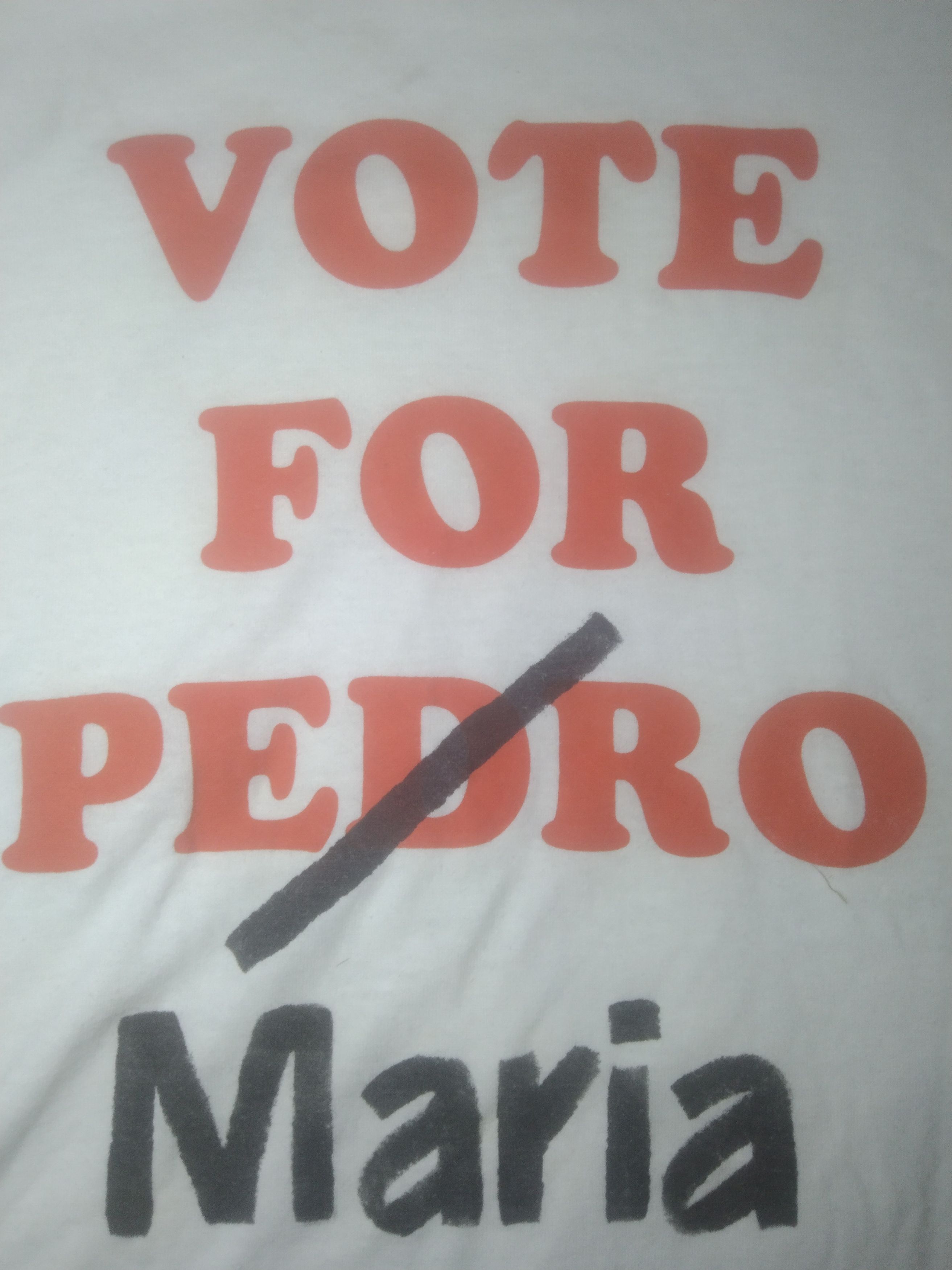 Gildan Custom Vote for (Pedro) Maria t shirt Size US M / EU 48-50 / 2 - 4 Thumbnail