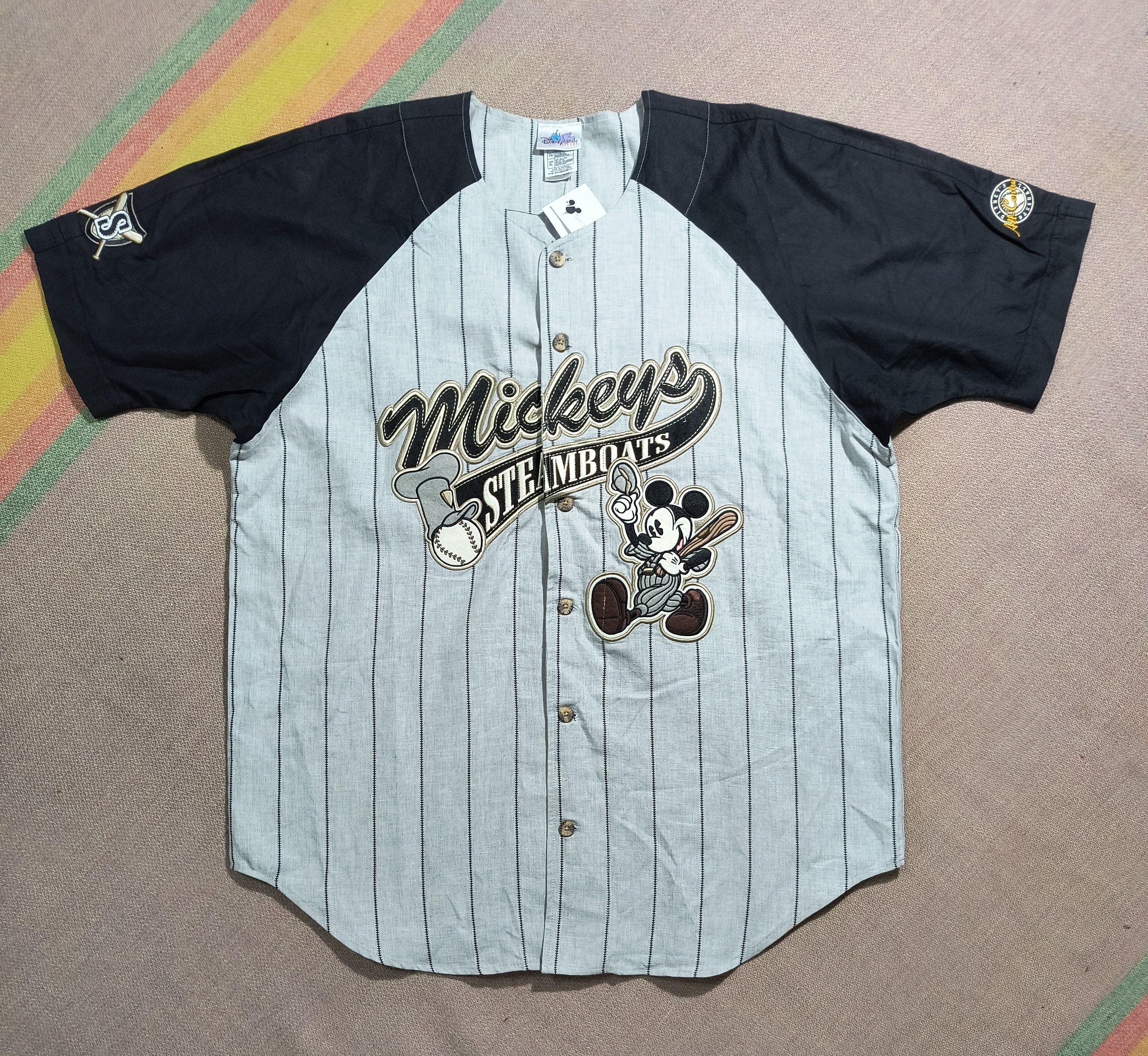Disney DSWT vintage Disneyland Mickey's Steamboat baseball jersey Size US XL / EU 56 / 4 - 2 Thumbnail