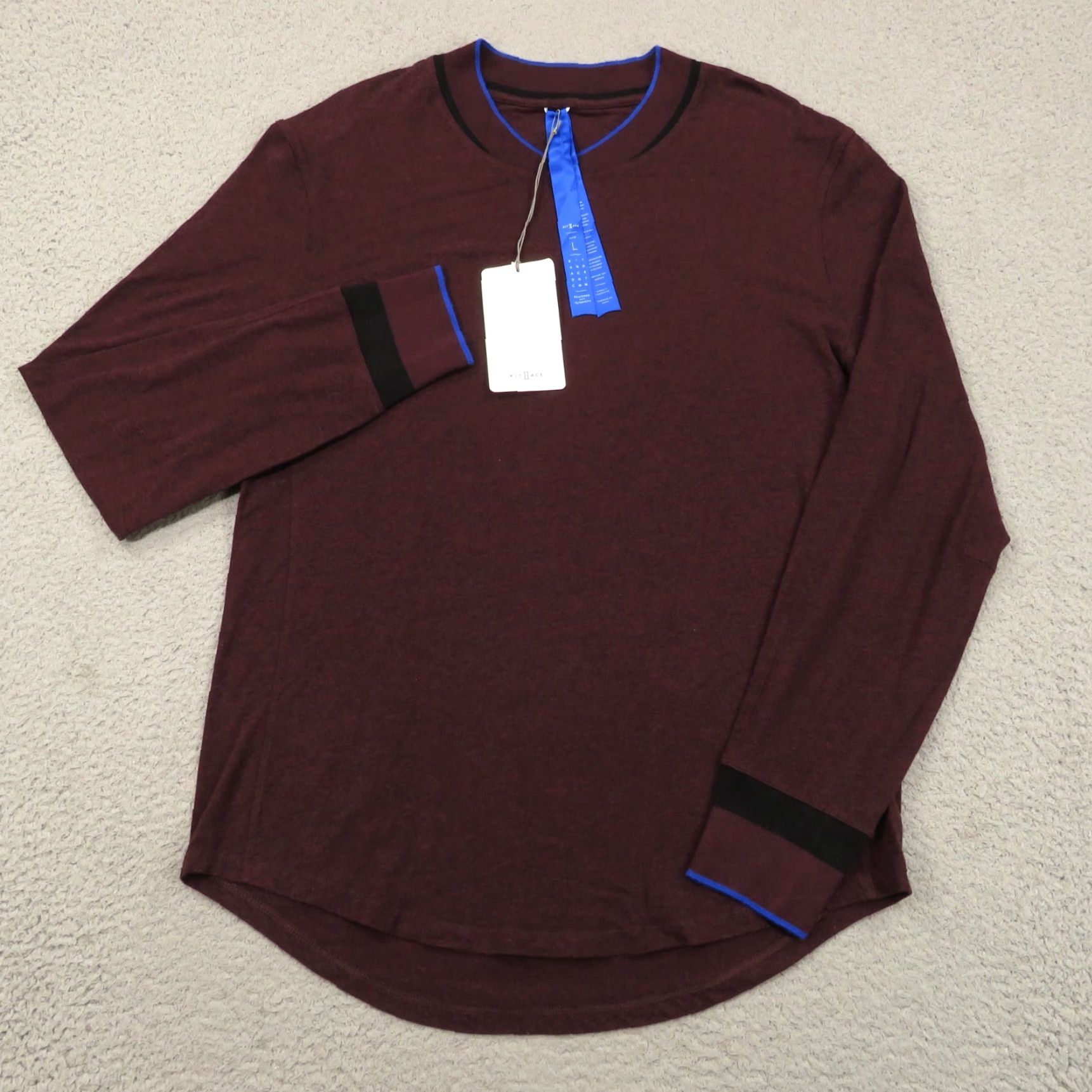 Vintage Kit & Ace Sweater Mens Large Cashmere Blend Burgundy Pullover Long Sleeve Shirt Size US L / EU 52-54 / 3 - 2 Thumbnail