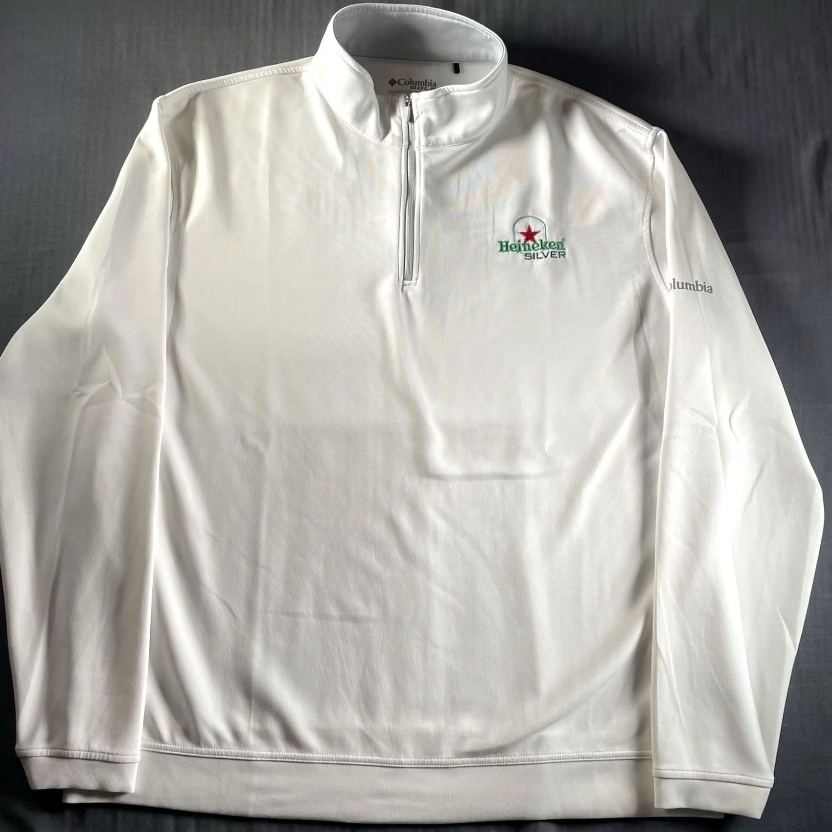 Vintage Columbia Golf x Heineken Silver Quarter Zip Pullover XL Men White Pullover XL Golf Mens White Columbia Size US XL / EU 56 / 4 - 5 Thumbnail
