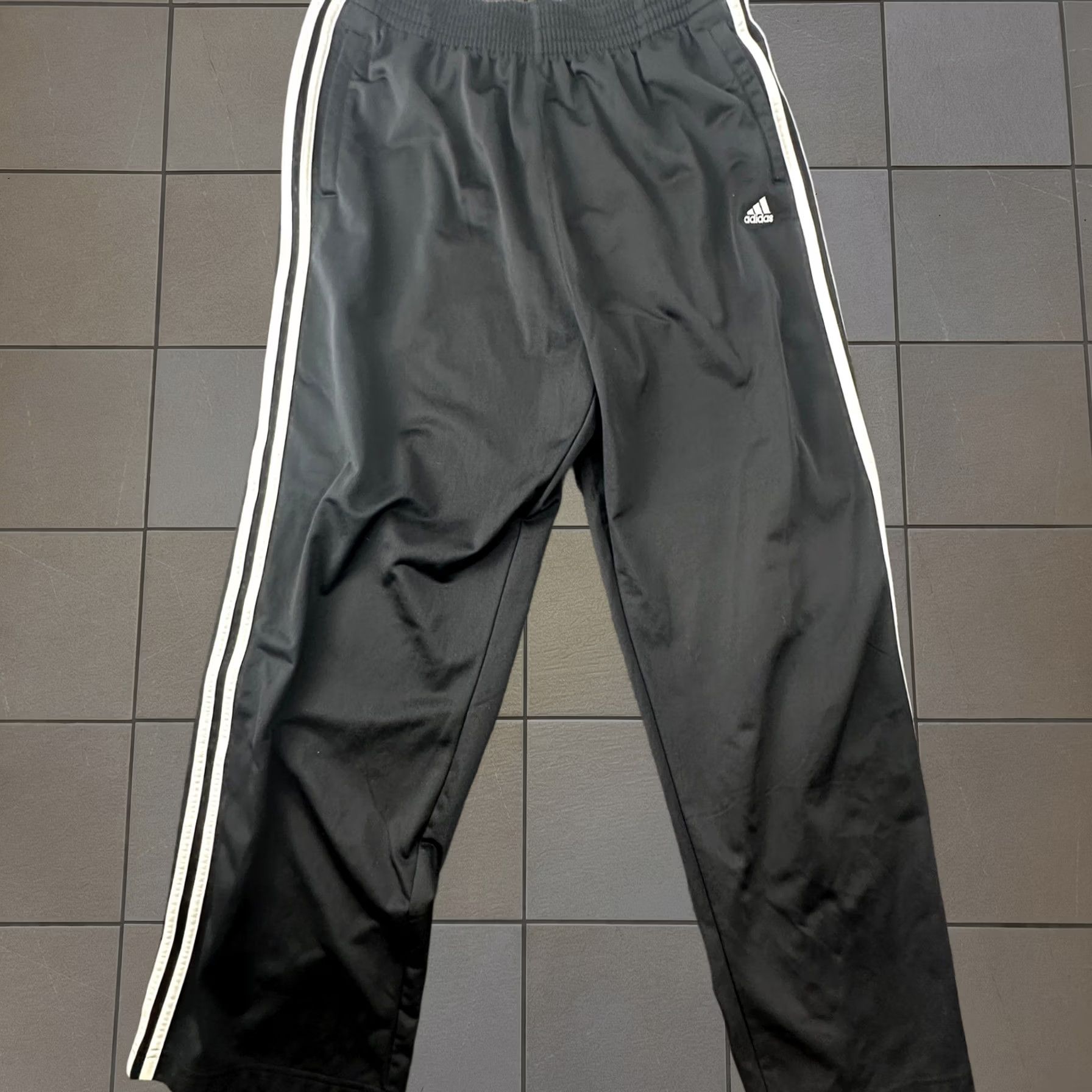 Adidas Adidas Track Pants Mens XL Black White Snap Y2K Adibreak