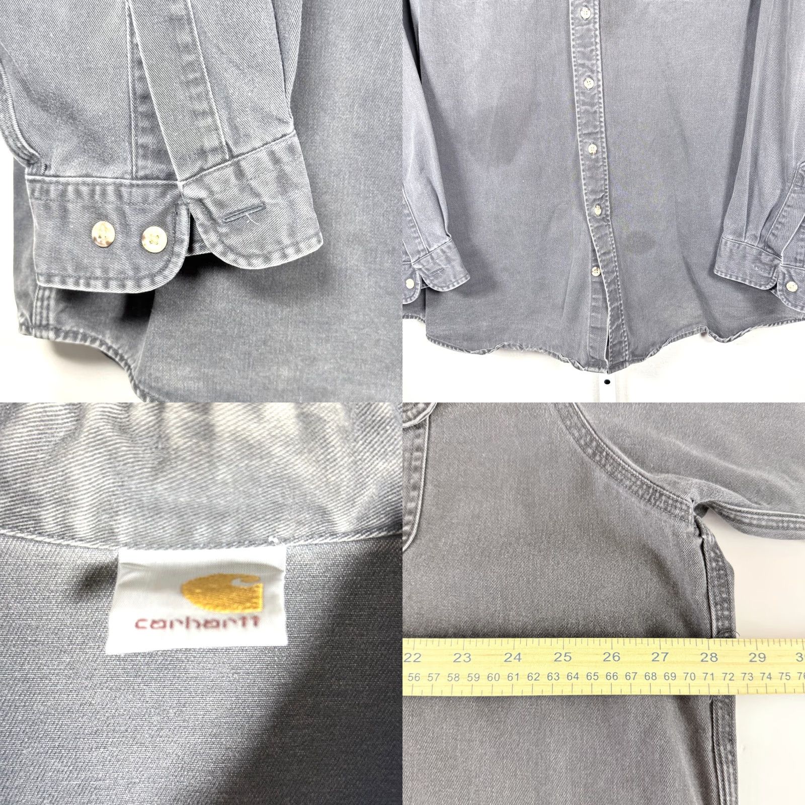 Carhartt Vintage Carhartt Work Shirt Gray Denim Long Sleeve Button-Down Mens 2XL Size US XXL / EU 58 / 5 - 8 Thumbnail