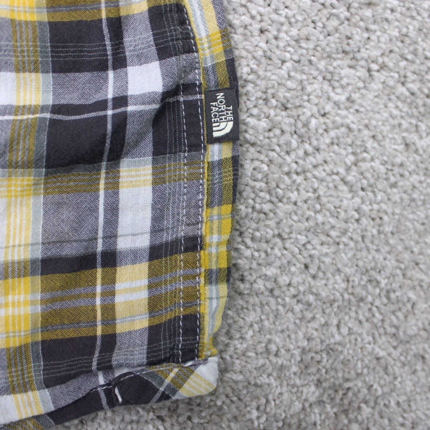 The North Face The North Face Shirt Mens XL Yellow/Gray Plaid 100% Cotton Short Sleeve Button Size US XL / EU 56 / 4 - 6 Thumbnail