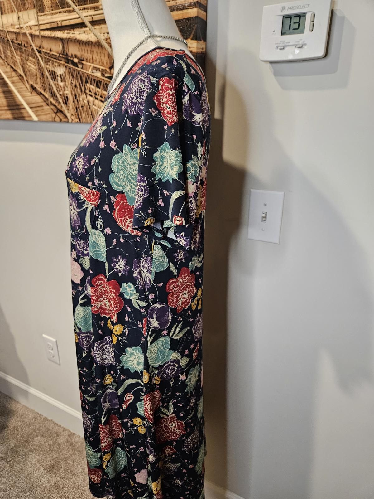 Designer Lularoe Floral Midi Dress for Women #194 Size S / US 4 / IT 40 - 2 Thumbnail