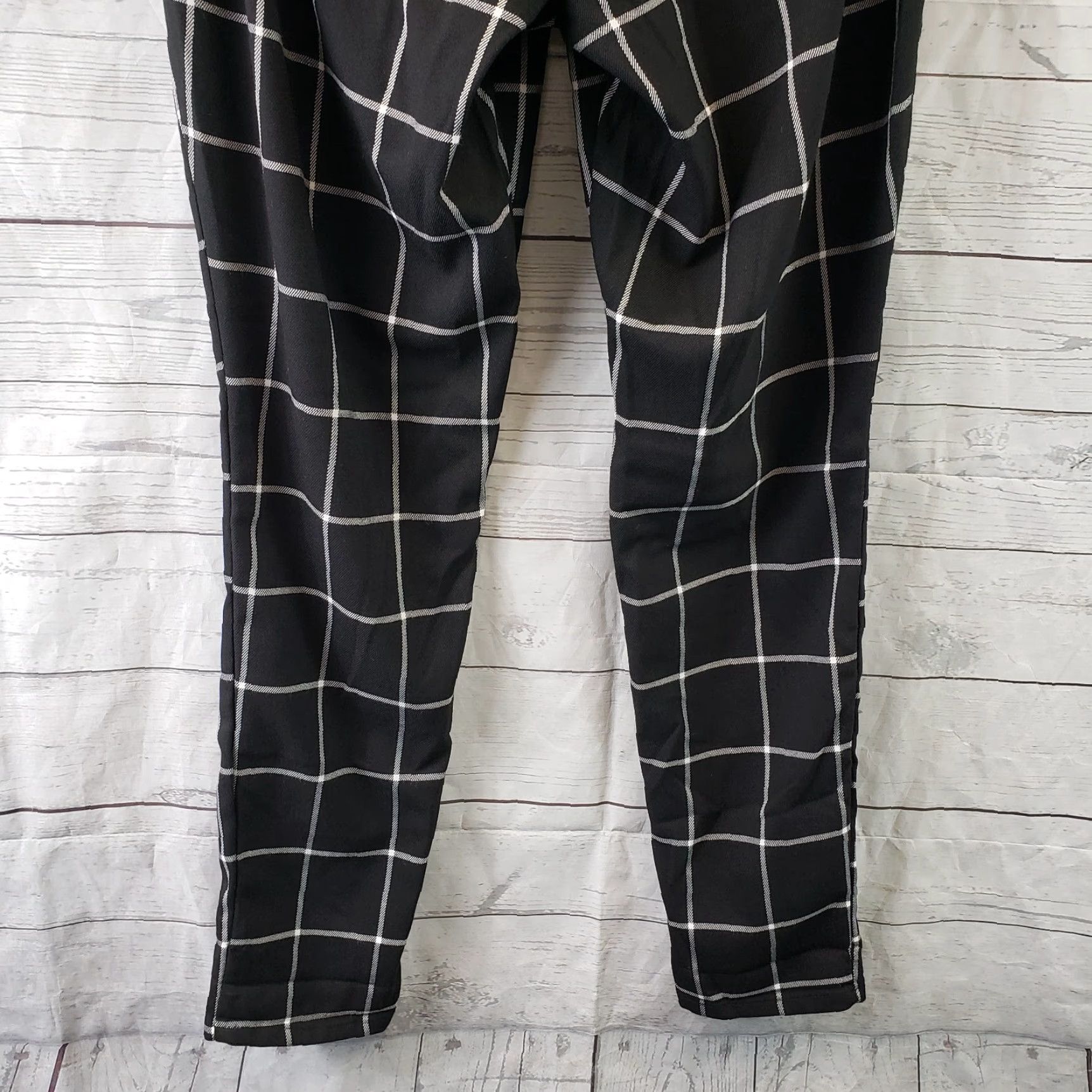Hot Topic Hot Topic Womens Pants XS Black White Windowpane High Rise Skinny Size 26" / US 2 / IT 38 - 5 Thumbnail