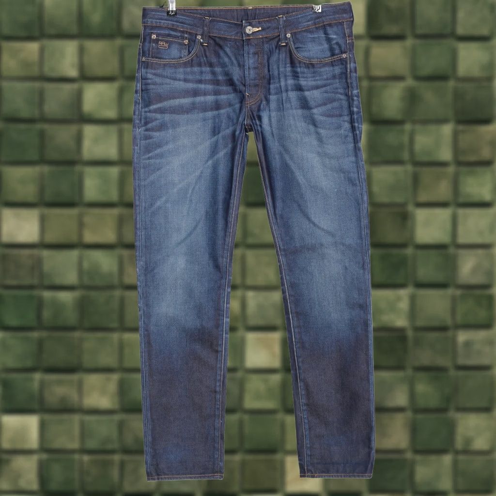 G-Star G-Star 3301 LOW TAPERED Jeans Men 36x34 DZ8281 Blue Denim 5-Pocket Design Regular Rise Mid 10-12in Slim Tapered Clothing Mens Jeans Size US 36 / EU 52 - 1 Thumbnail