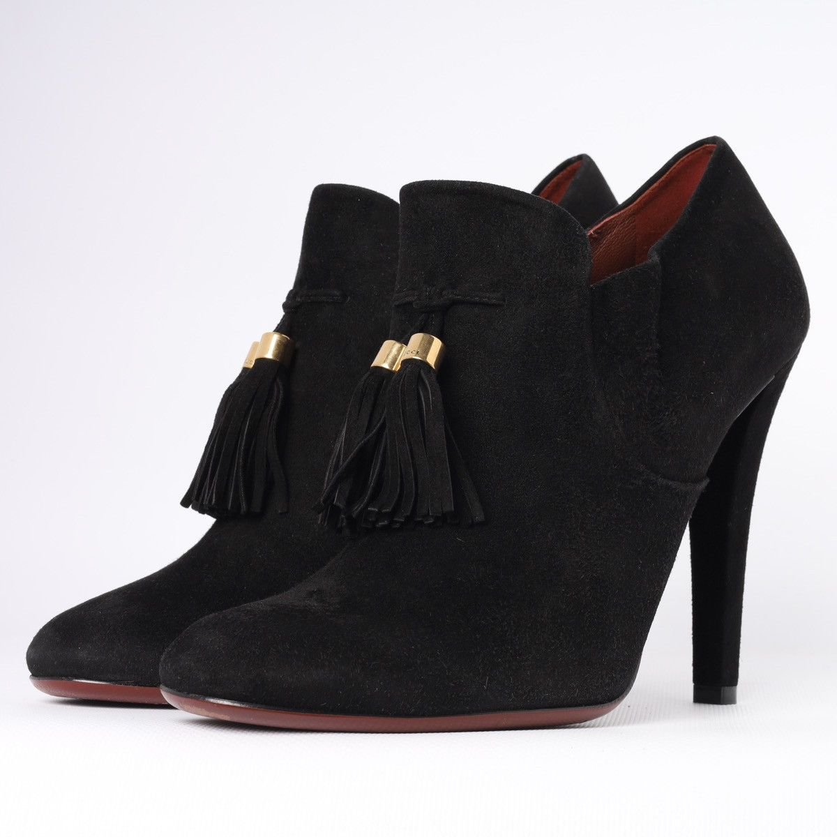 Gucci Gucci Black Suede Mischa Ankle Boots Tassel Size US 10 / IT 40 - 1 Thumbnail