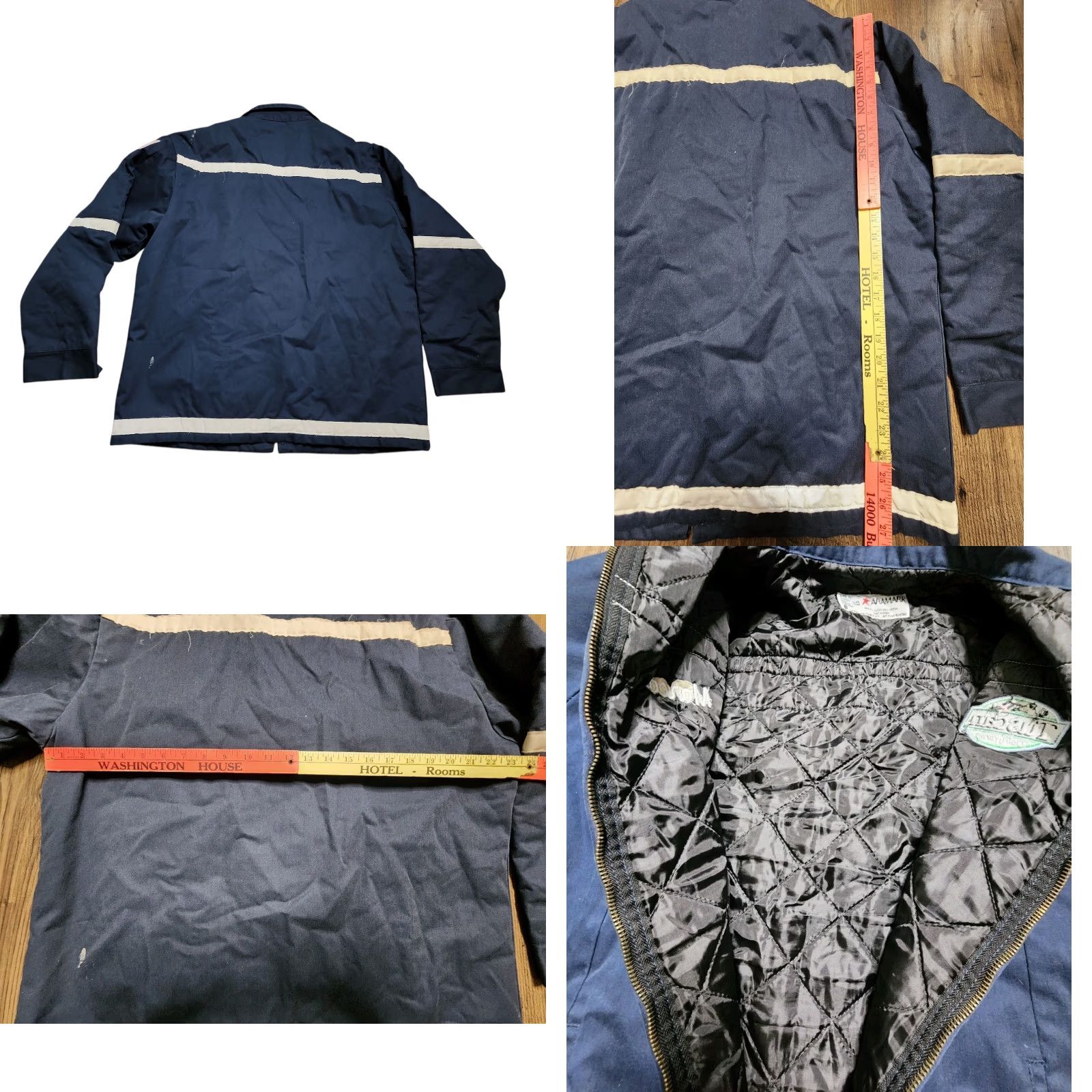 Vintage Mens L Aramark Softshell Jacket Insulated Distressed Blue Working Casual Wear 90s Logo Pockets Water Resistant Wind-Resistant Fall Winter Spring Size US L / EU 52-54 / 3 - 8 Thumbnail