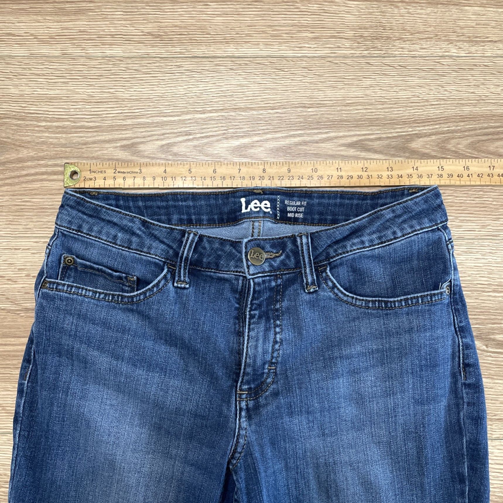 Lee VINTAGE Lee Women's Jeans Bootcut Mid Rise 8P Blue Denim Cotton Blend 80s, 90s, Casual Fits Size 30" / US 8 / IT 44 - 4 Thumbnail