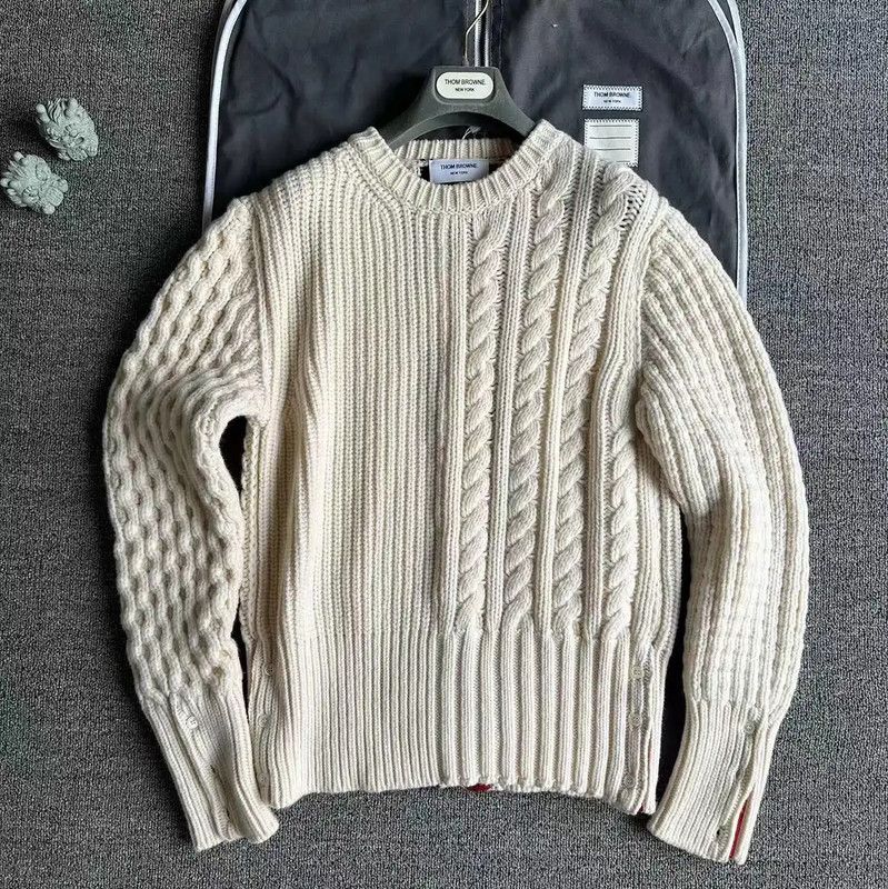 Thom Browne Beige Wool Women's Sweater 0089