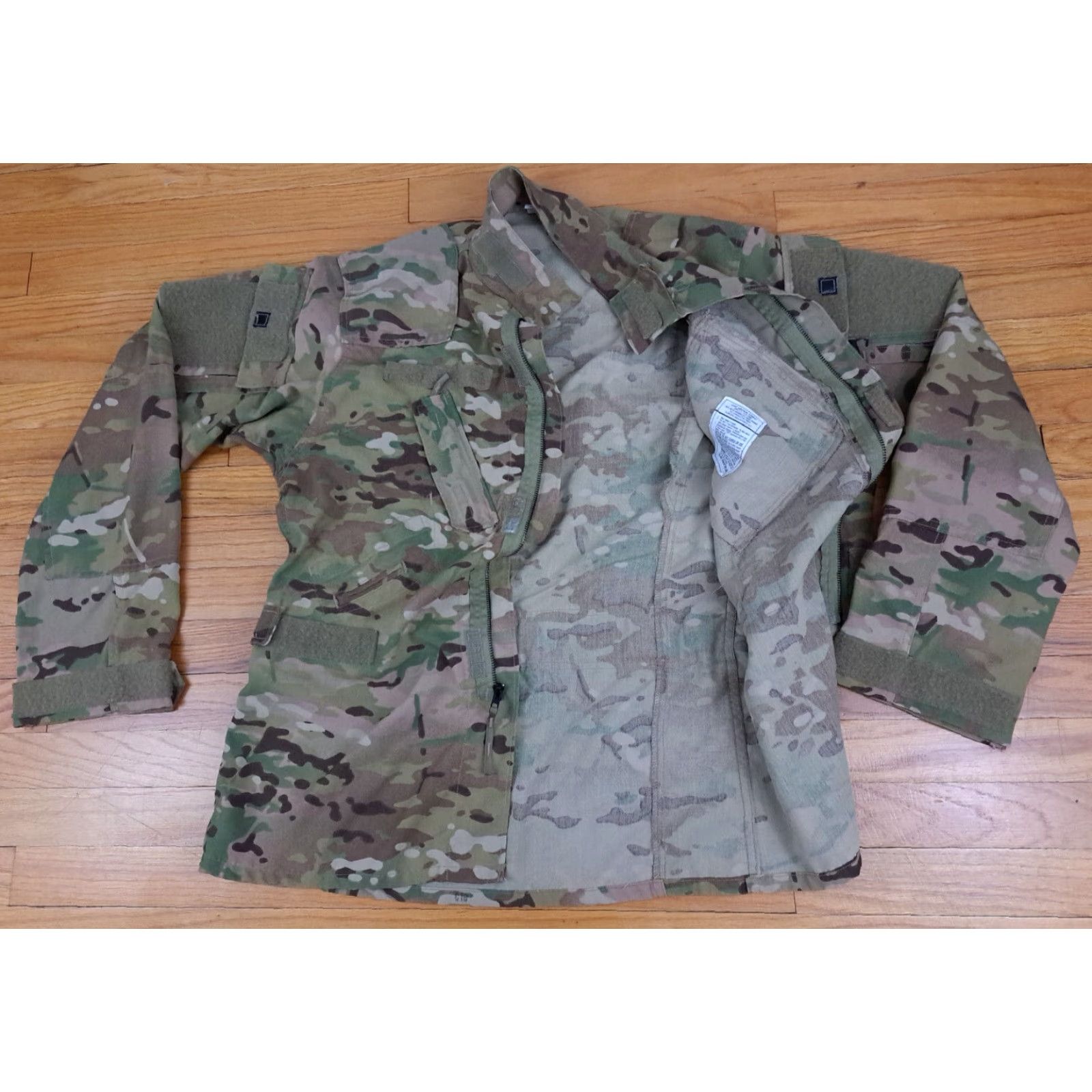 Vintage Military Camouflage Full Zip & Straps Medium Regular Field Shirt with Pockets Size US M / EU 48-50 / 2 - 5 Thumbnail