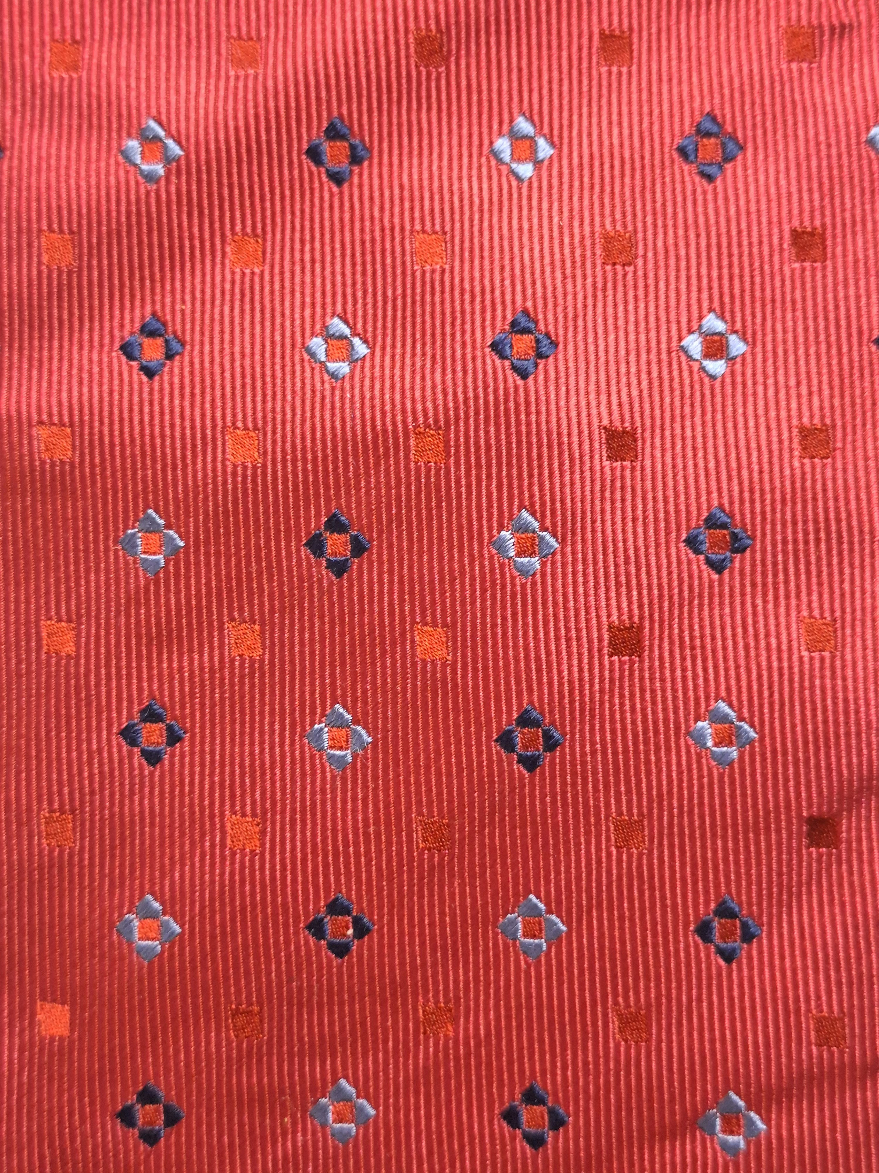 Aigner Aigner Silk Tie Red Geometric Medallion Size ONE SIZE - 2 Thumbnail