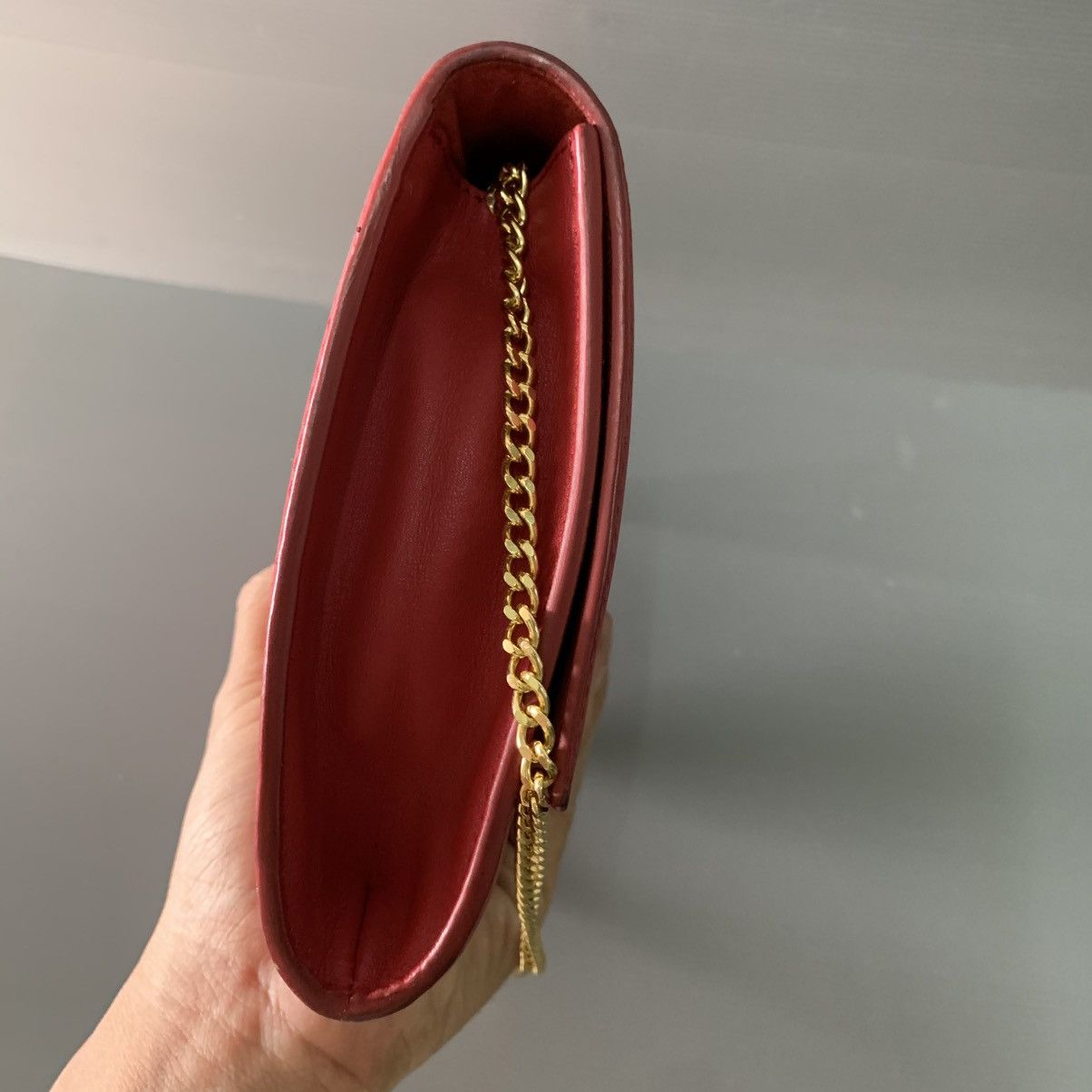 Saint Laurent Paris Saint Laurent Red Leather Dinner Bag Size ONE SIZE - 7 Thumbnail