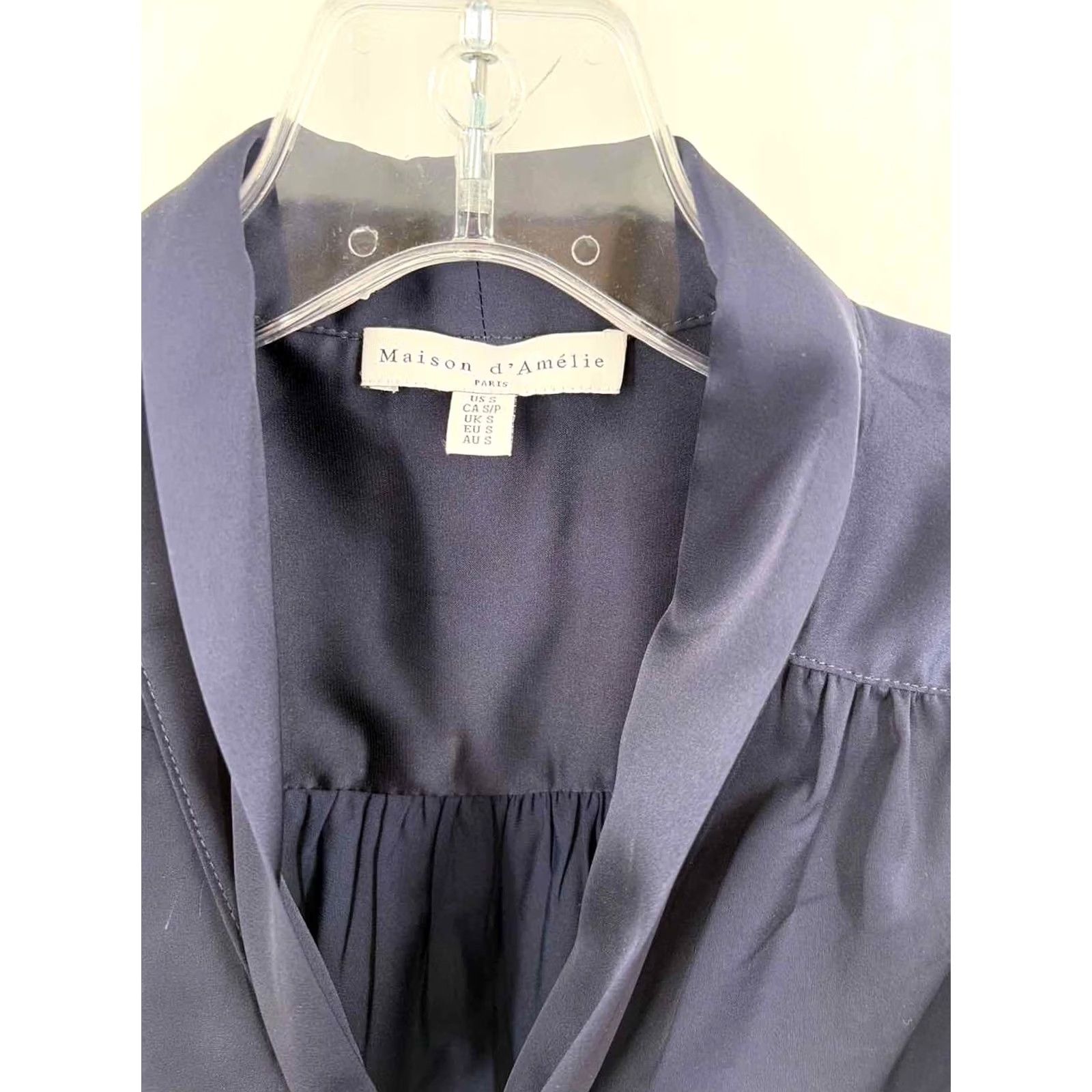 Vintage Maison d' Amelie Blouse Size Small Navy Sleeveless Pre-Owned Size S / US 4 / IT 40 - 3 Thumbnail