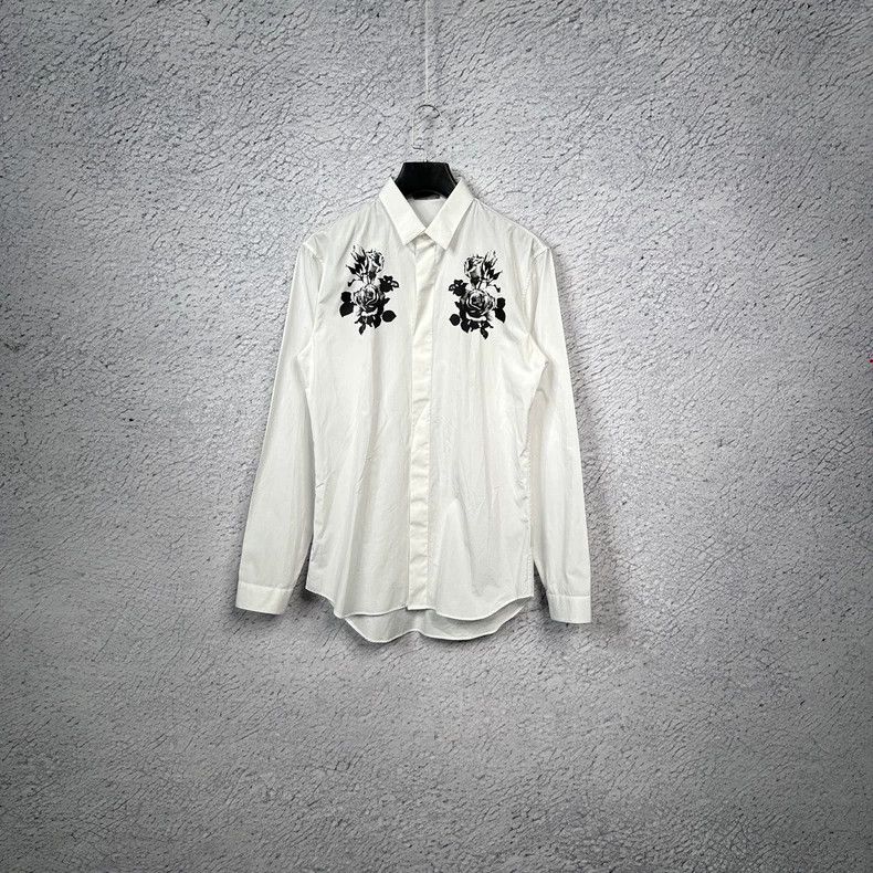 Dior Dior White Embroidered Rose Long Sleeve Shirt-dmc Size US M / EU 48-50 / 2 - 1 Thumbnail