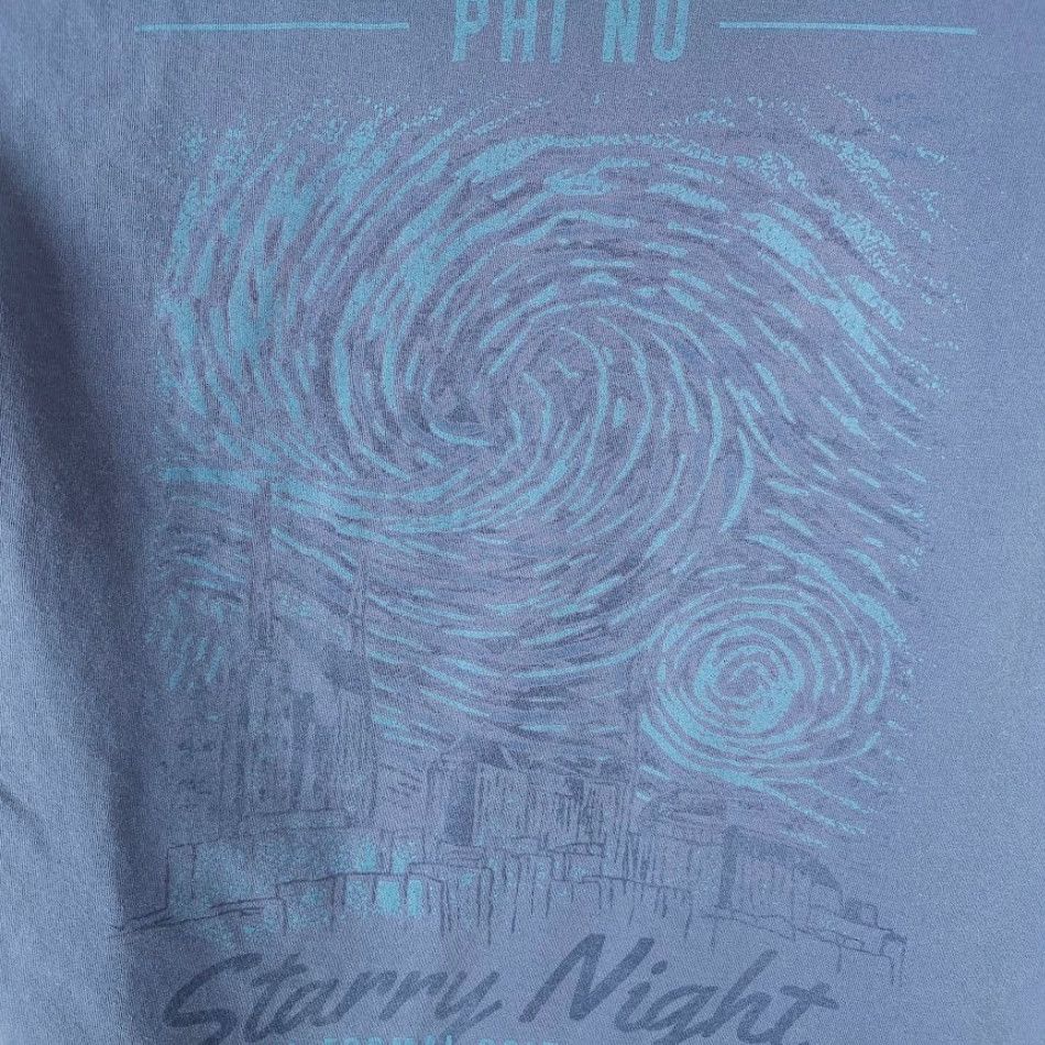 Comfort Colors Vincent Van Gogh T Shirt Mens Size Large Blue Starry Night Phi Nu Semi Formal Shirt Mens Large Blue Starry Night Phi Nu Semi Formal Size 42R - 5 Thumbnail